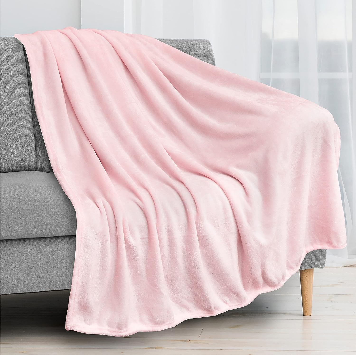 Kawahome King Flannel Pink Fleece Luxury Blanket Super Soft