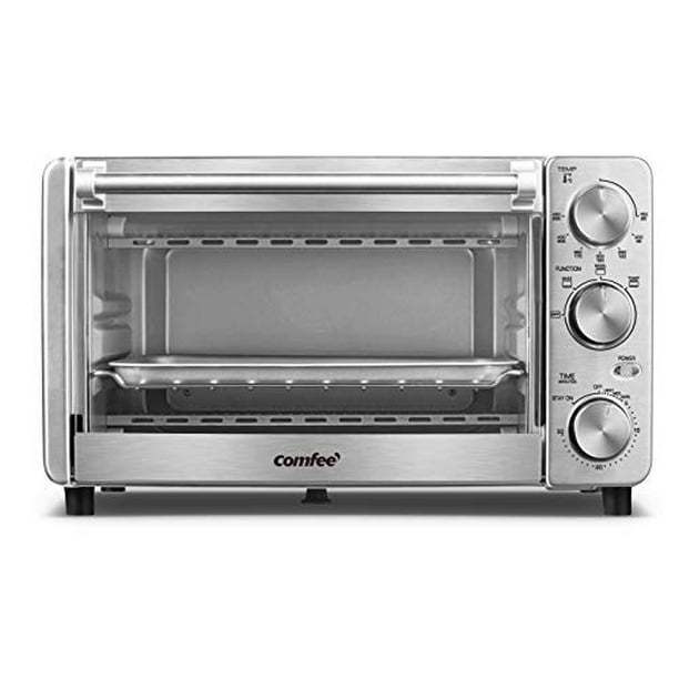 Toaster Oven 4 Slice, Multi-function Stainless Steel with Timer - Toast -  Bake - Broil Settings, Natural Convection - 1100 Watts of Power, Includes  Baking Pan and Rack by Mueller Austria : : Home