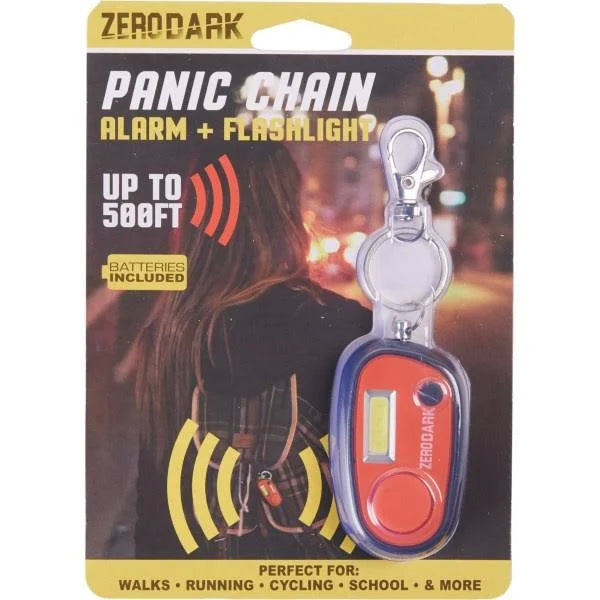 Panic Chain Alarm Flashlight Keychain, 2 Pack