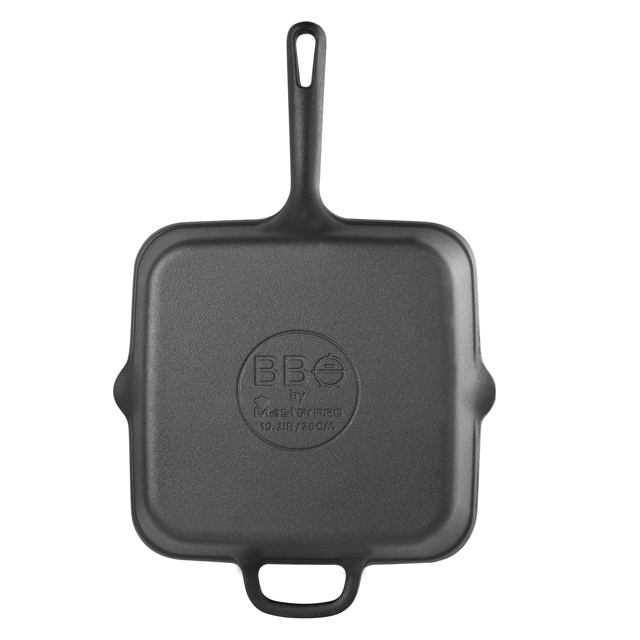 BBQ by MasterPRO - 10" Pre-Seasoned Cast Iron Square Grill Pan