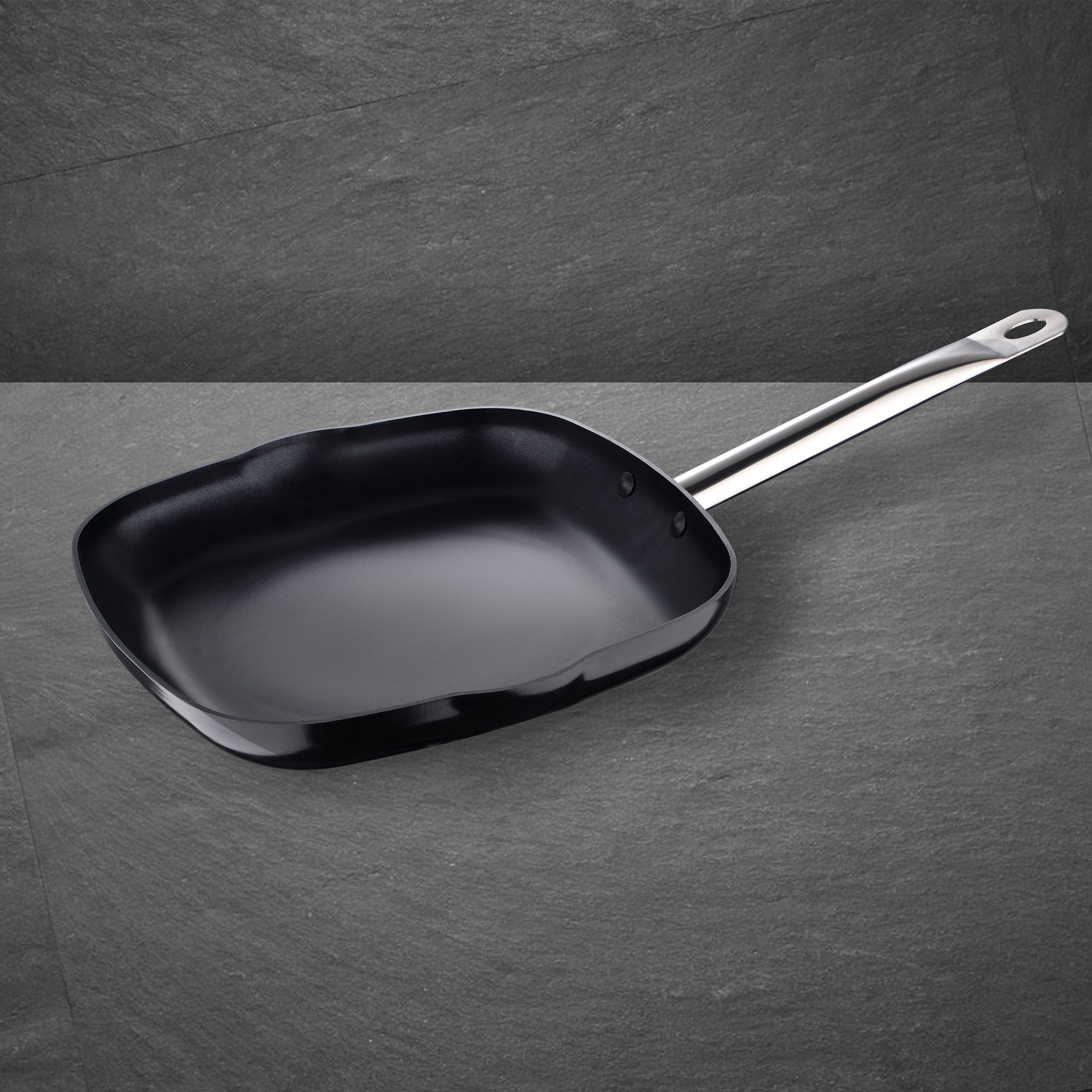 Prochef by Bergner - 11" Cast Aluminum Non Stick Grill Pan, Black