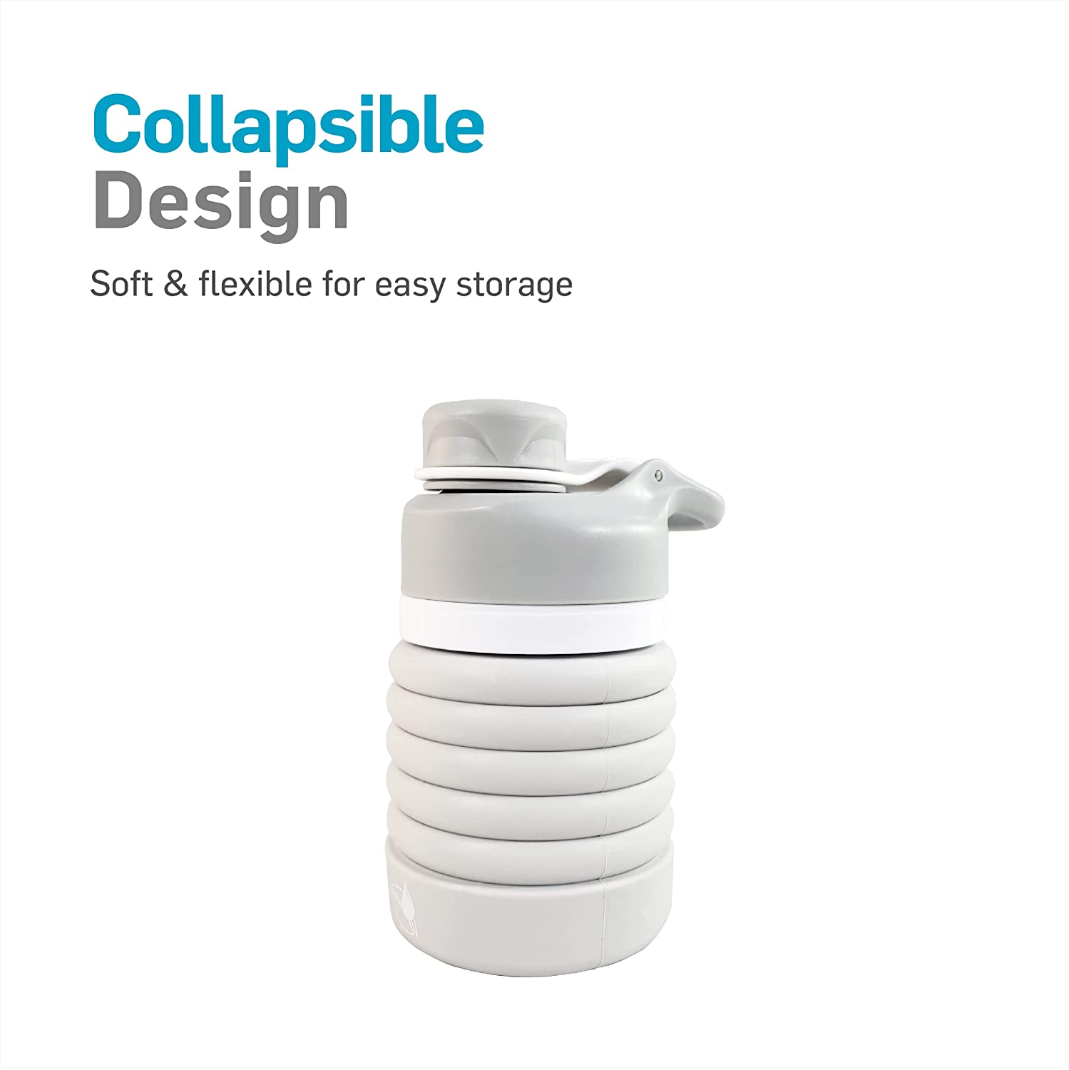 NatraCure Collapsible Water Bottle, BPA-free, Light Grey