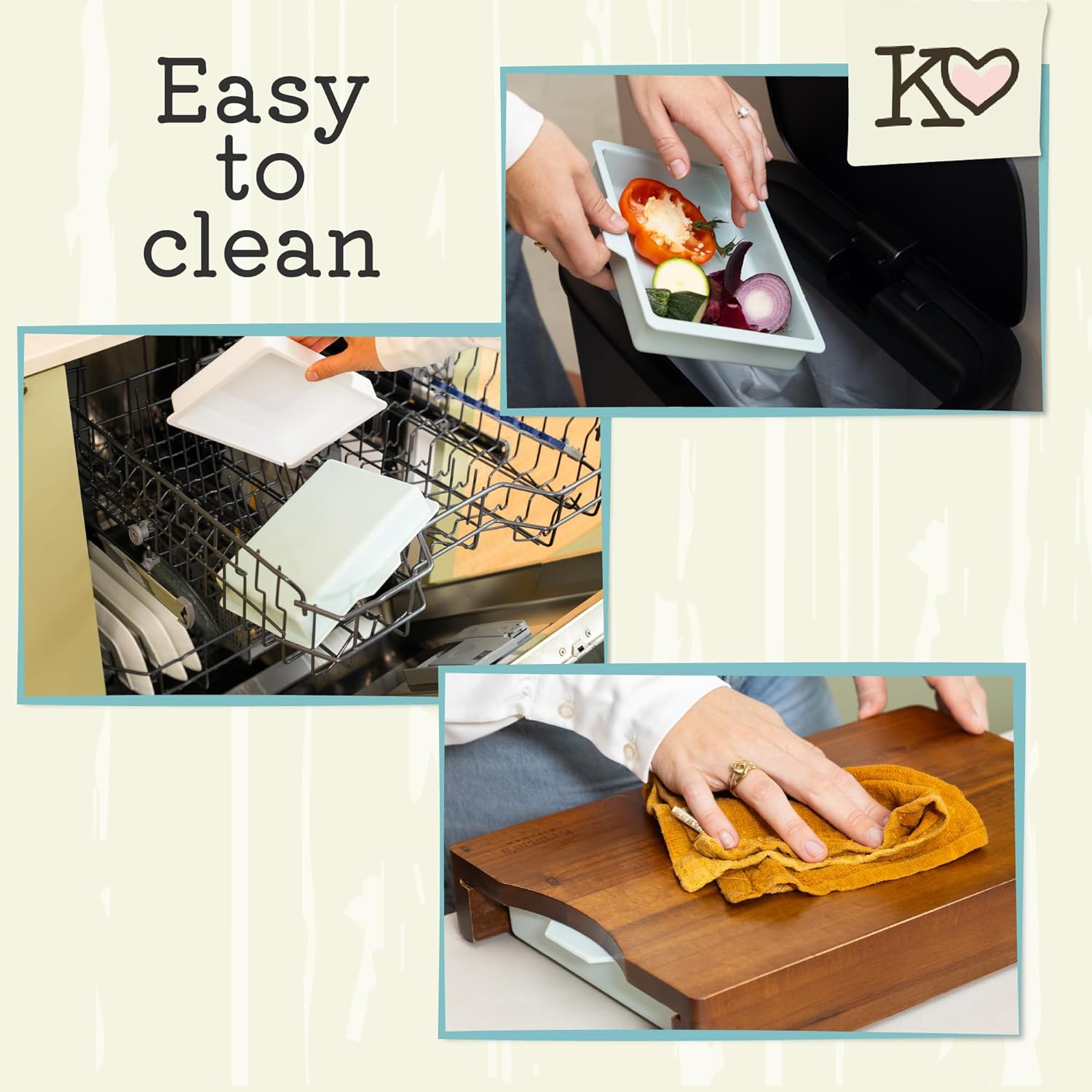 Kristie's Kitchen Wood Cutting Board Meal Prep Station With Pull Out Trays