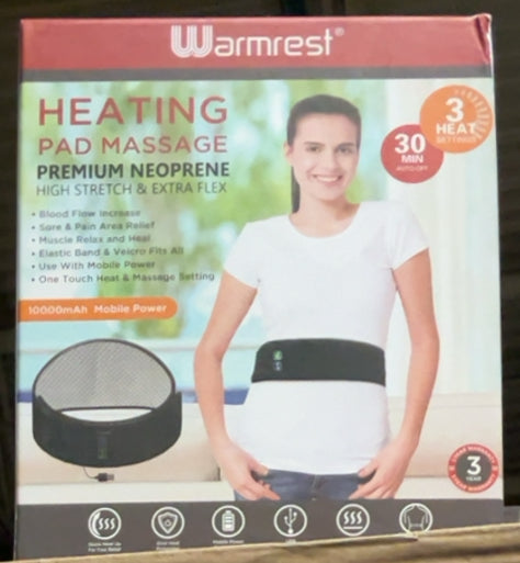 Warmrest USB Heating Pad Back Massager Brace, 2 Pack