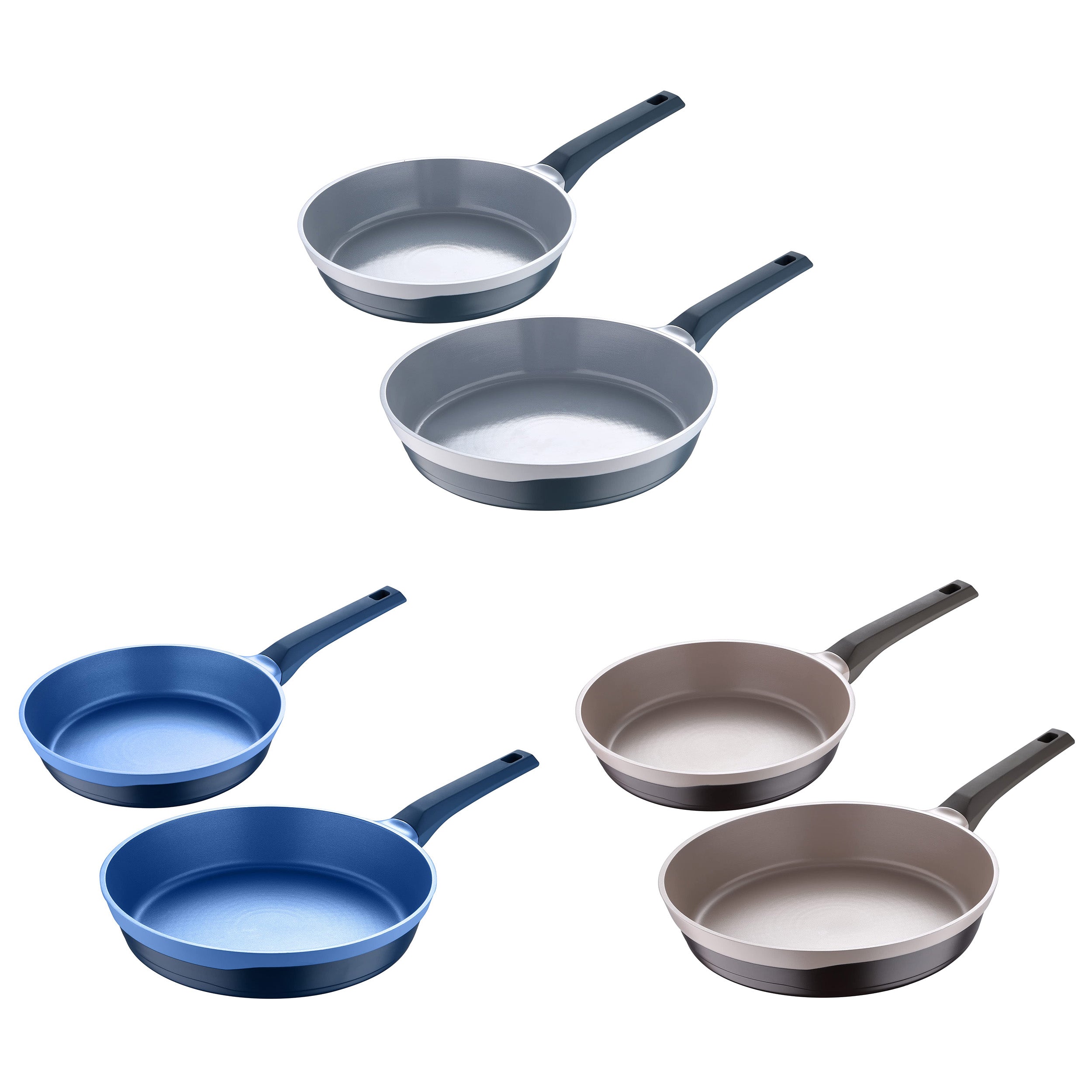 Gastro Diamond by MasterPRO - 2 Pc, 9.5" & 11" Cast Aluminum Fry Pan Set, Blue