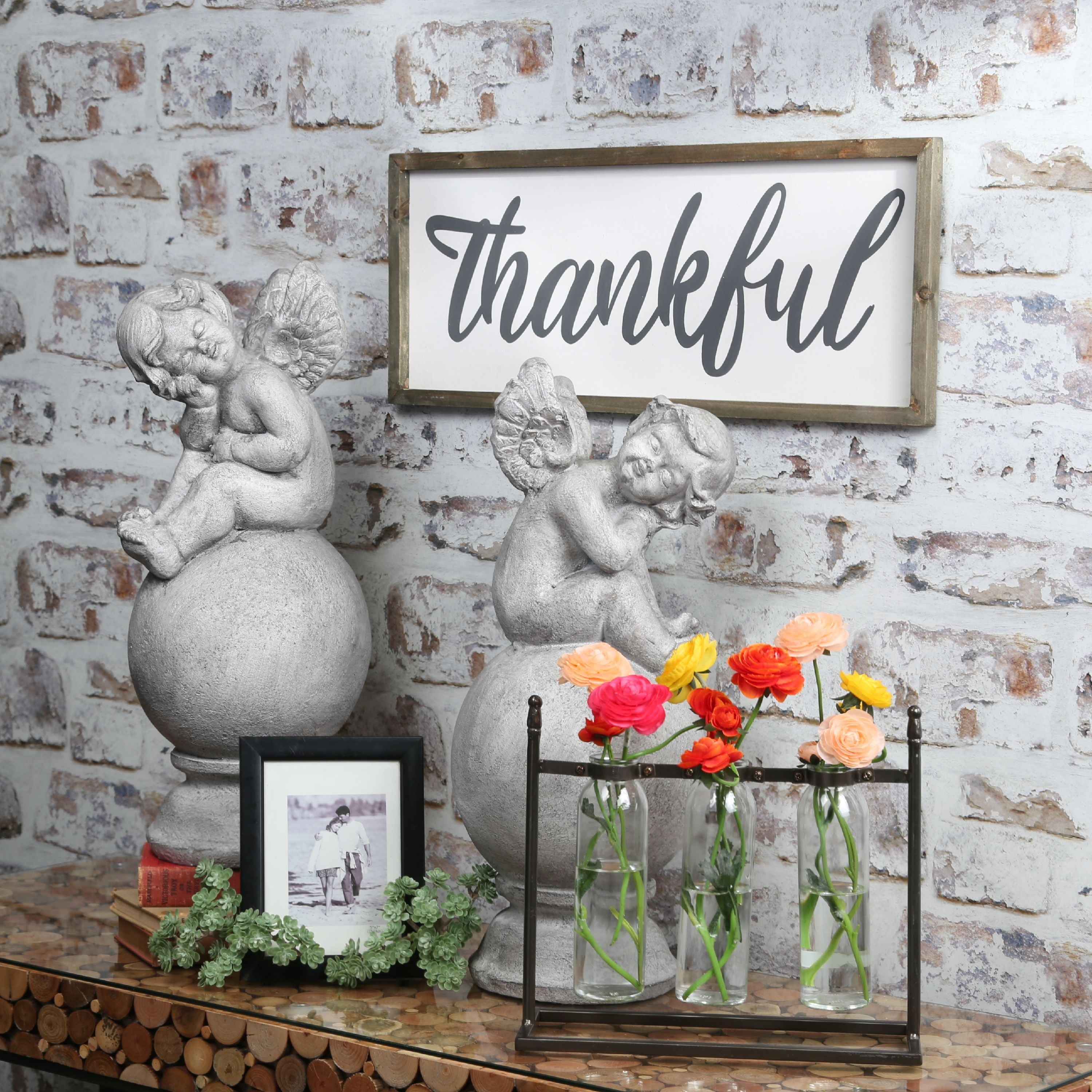 Urban Trend Cursive Thankful Wall Art, 4 Pack