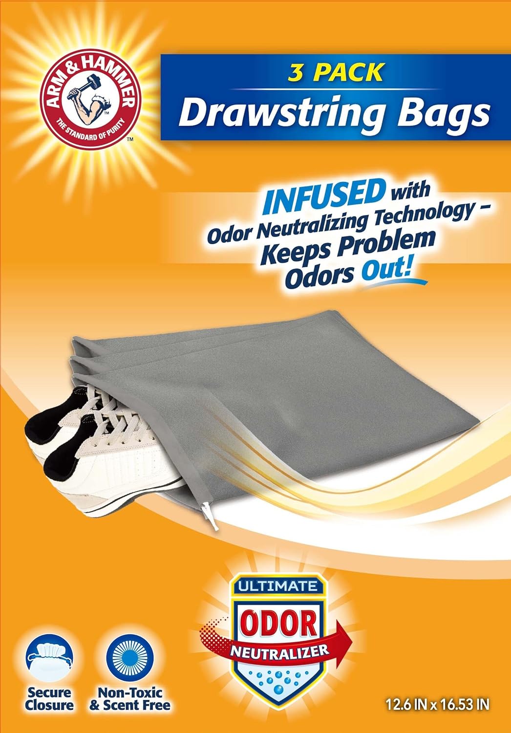 Arm & Hammer Set of 3 Drawstring Bags