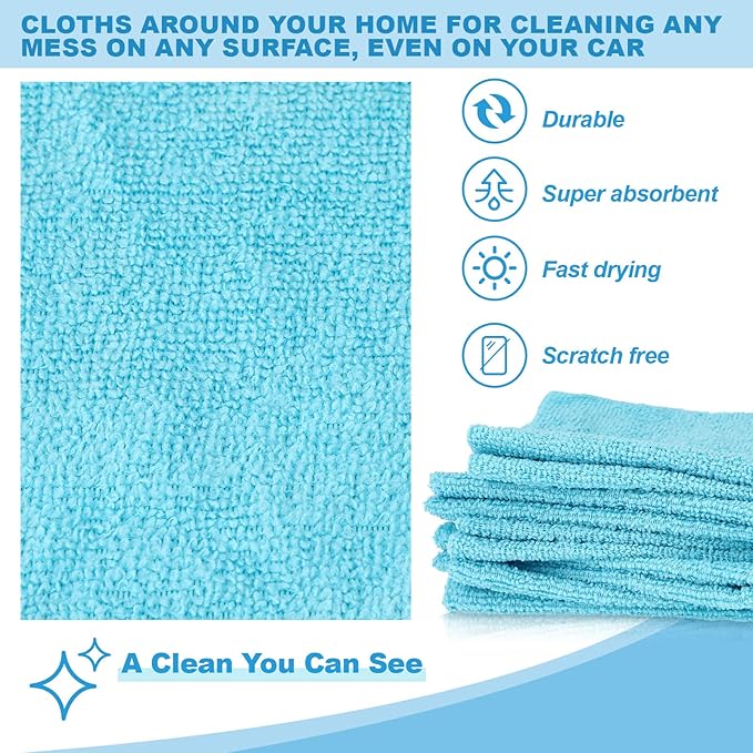 Neat-Living 75-Sheet Tear Off Microfiber Cloths, Washable All Purpose Towels, 12in x 12in