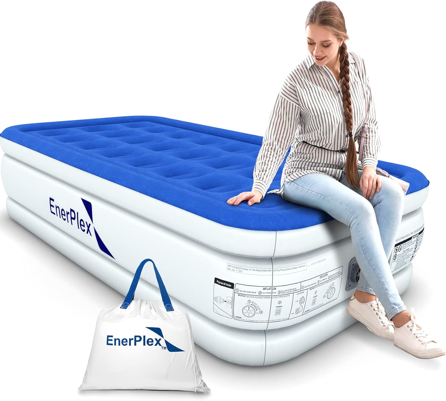 EnerPlex 13" Air Mattress with Built-in Pump