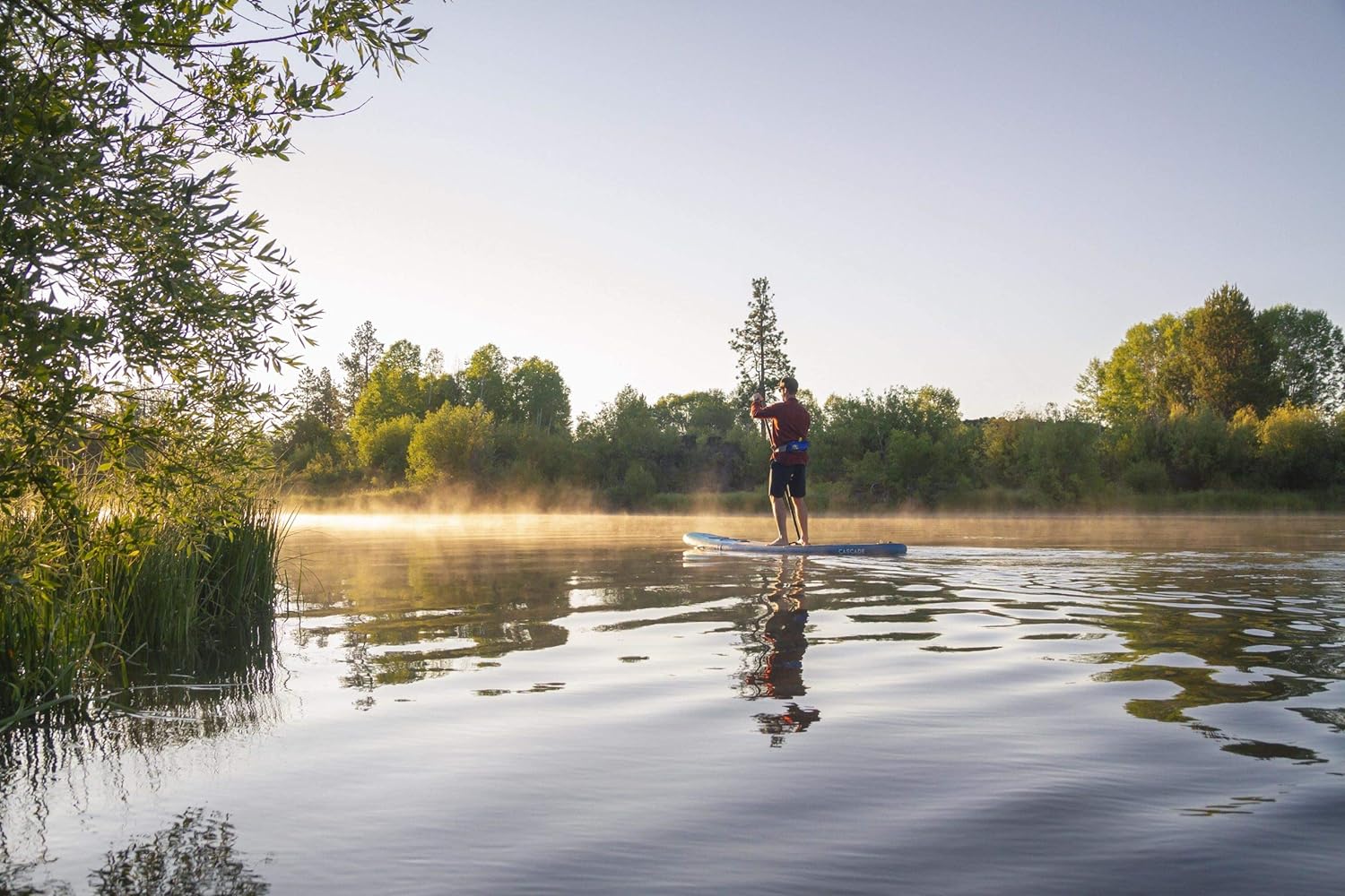 AQUAGLIDE Inflatable Stand Up Paddle Board with Premium SUP Accessories - Backpack, 3-Piece Wayfinder Leverlock Paddle, Fin, Leash, and Hand Pump - Cascade 11' ISUP, Multicolor