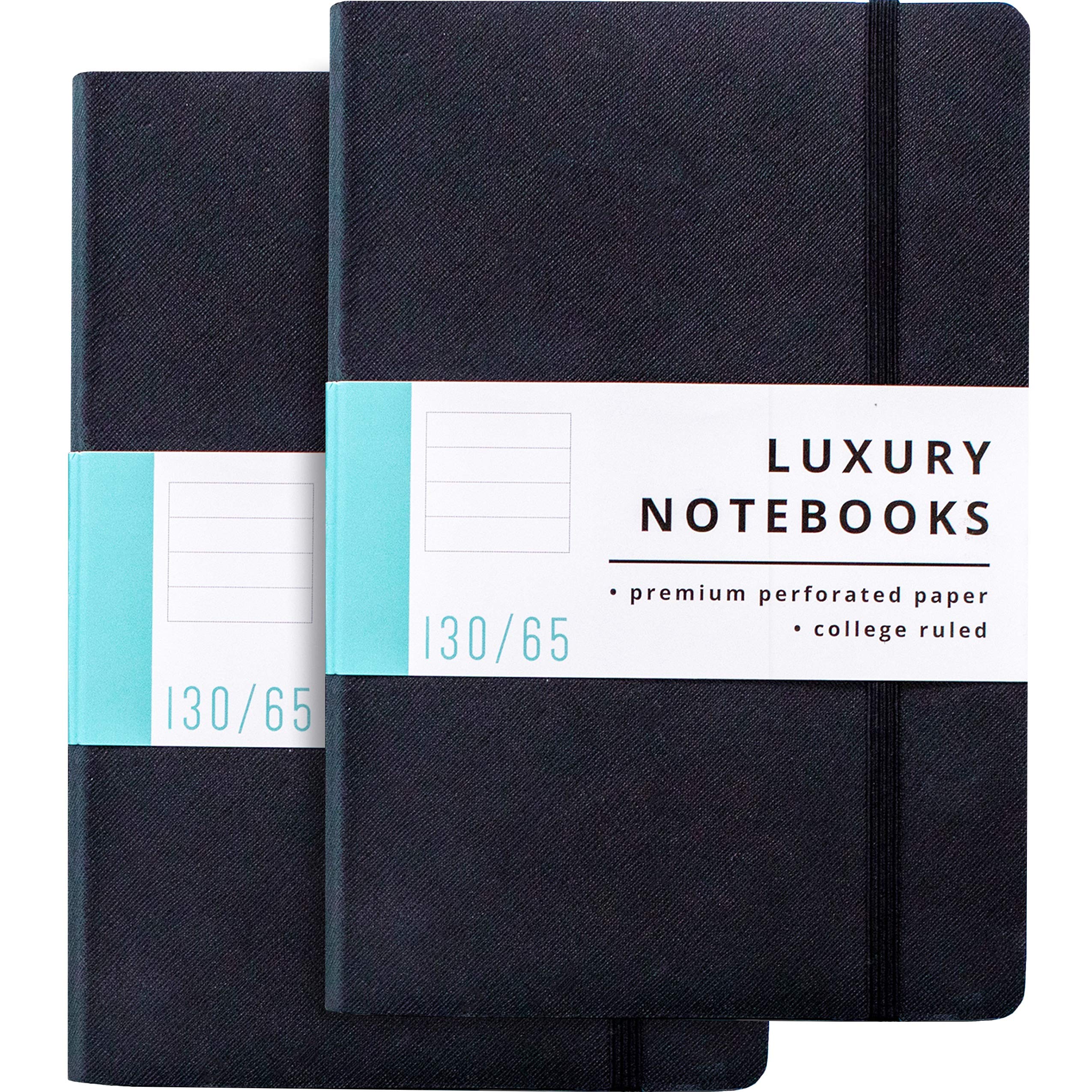 Papercode Lined Journal Notebook - Luxury Journal for Writing w/ 130 Pages, Soft Cover - Executive Notebook for Work, Travel, College - Black 2 Pack