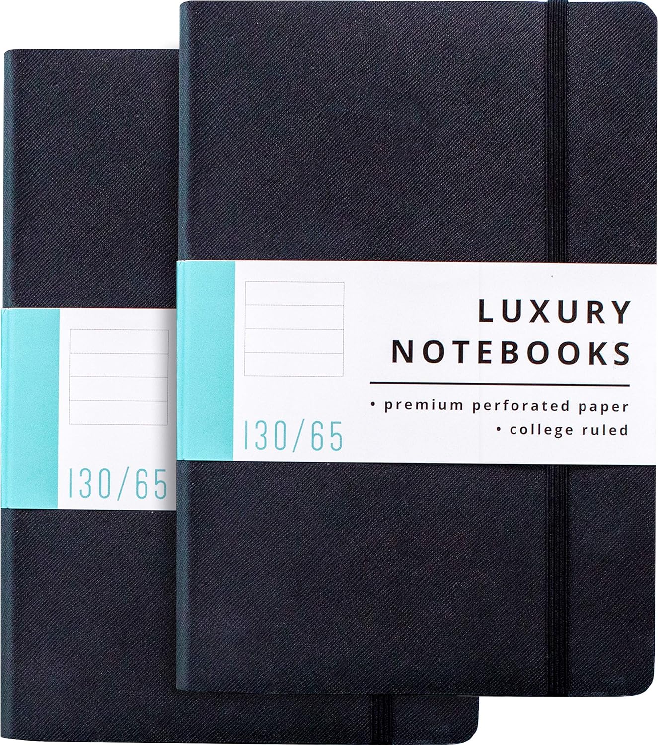 Papercode Lined Journal Notebook - Luxury Journal for Writing w/ 130 Pages, Soft Cover - Executive Notebook for Work, Travel, College - Black 2 Pack