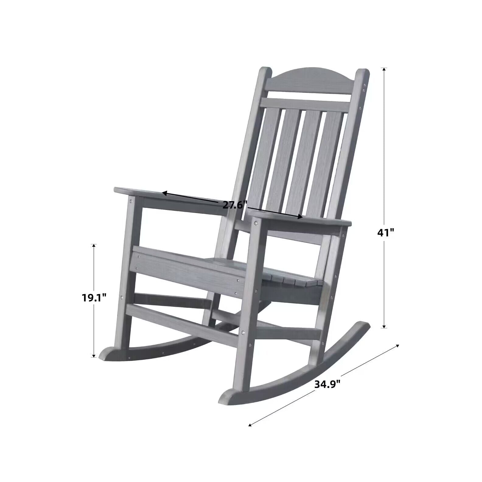 Trapper's Peak HDPE All Weather Resistant Poly Lumber Outdoor Rocking Chair