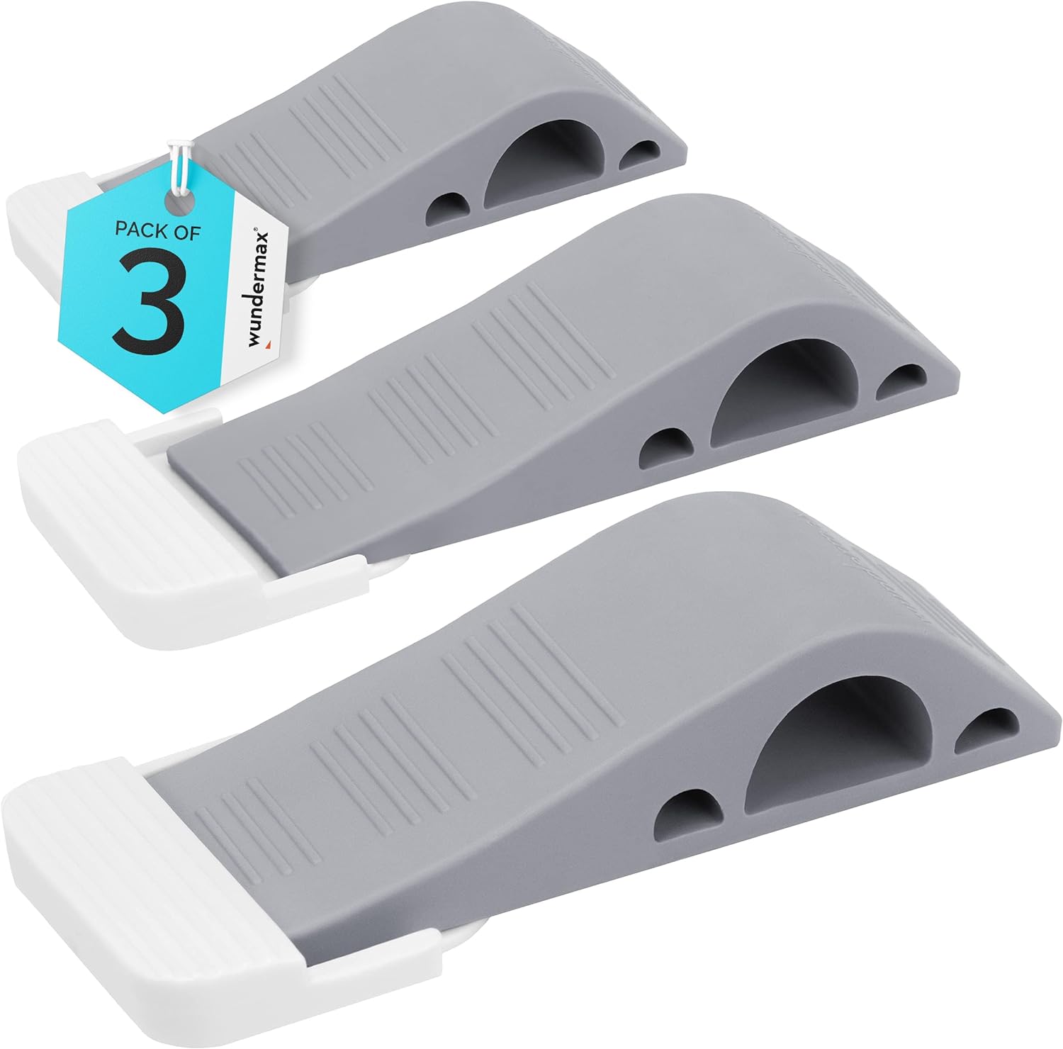 Wundermax Door Stoppers - Pack of 3 Rubber Door Wedge