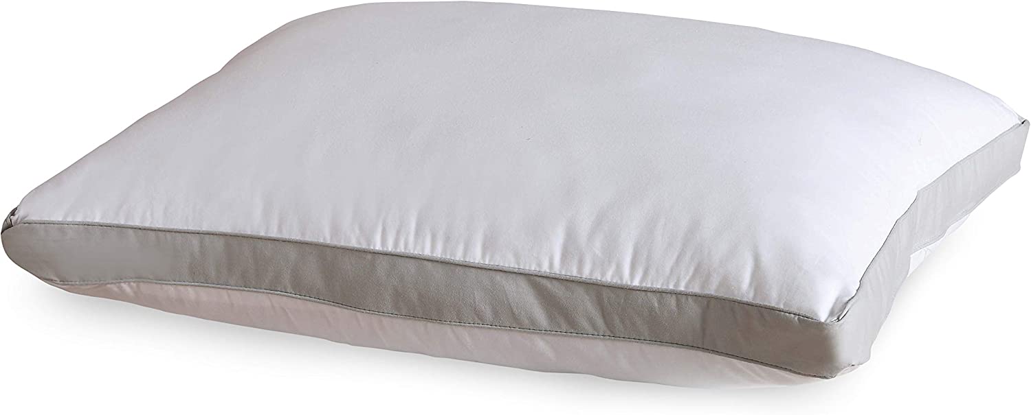 VCNY Home | Mia Collection | Gusseted Sleeping Pillow, Extra Cushion and Comfort for Side and Back Sleepers, Standard (Pack of 1), White