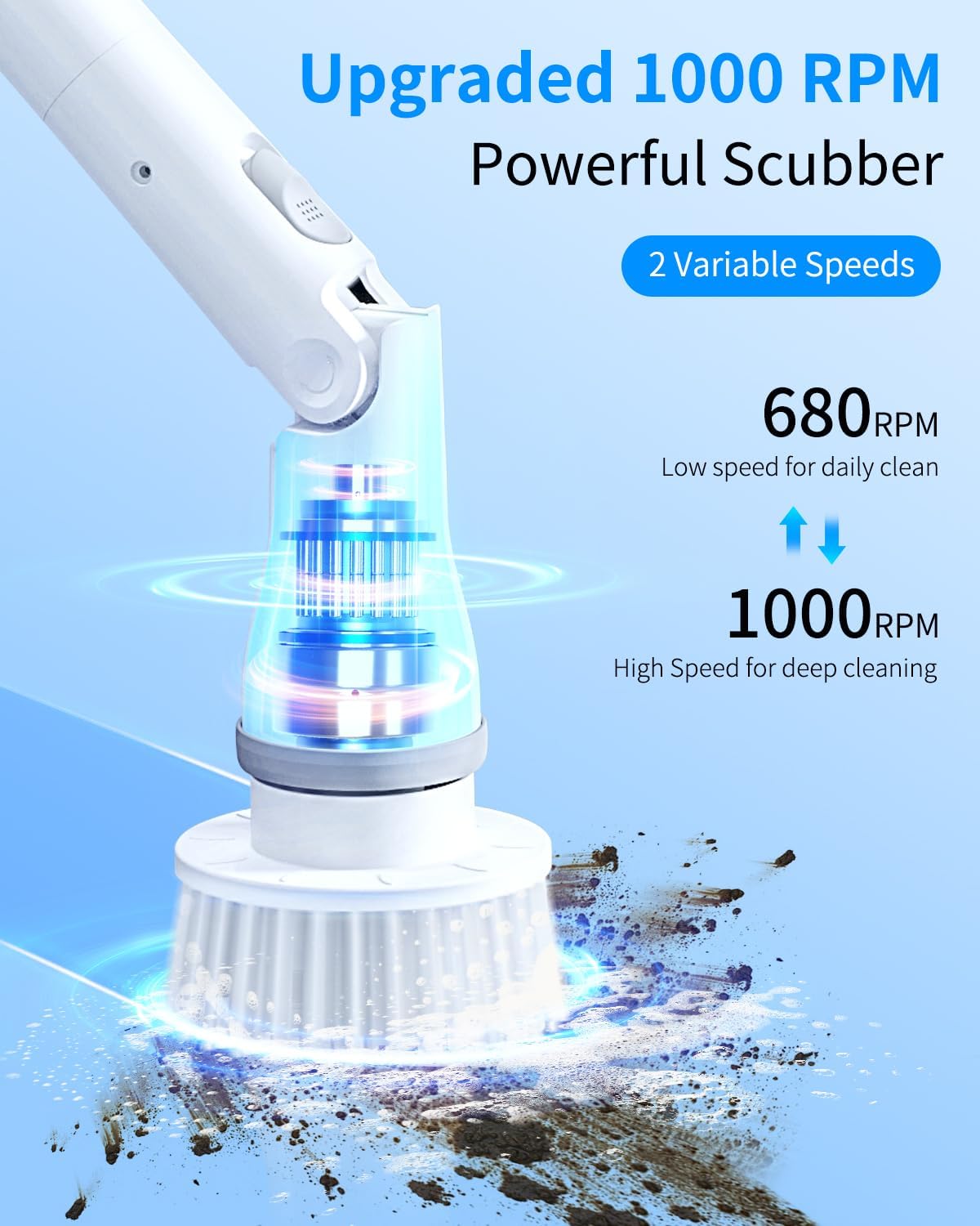 PK perekond Electric Spin Scrubber, Handheld Household Cleaner Supplier for Bathroom, Toilet Bowl, Tile Floors and Tub