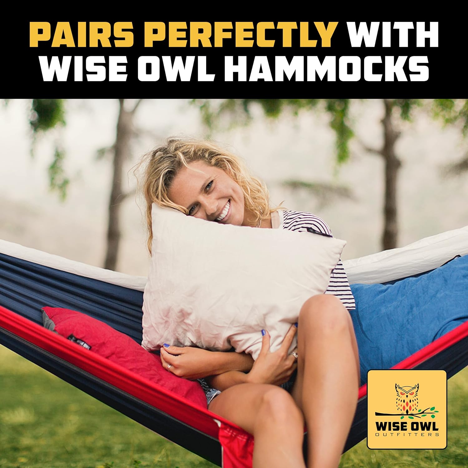 Wise Owl Outfitters Memory Foam Camping Pillow, 2 Pack