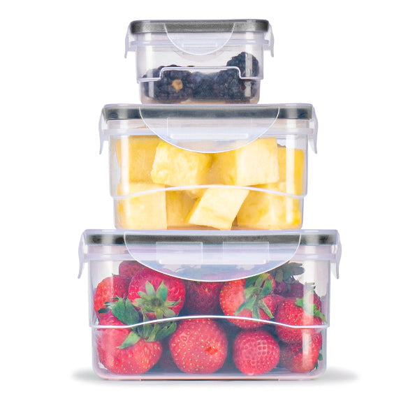 10-Piece Square Locktops Container Set: 120ml, 400ml, 740ml, 1290ml, 2060ml, Black