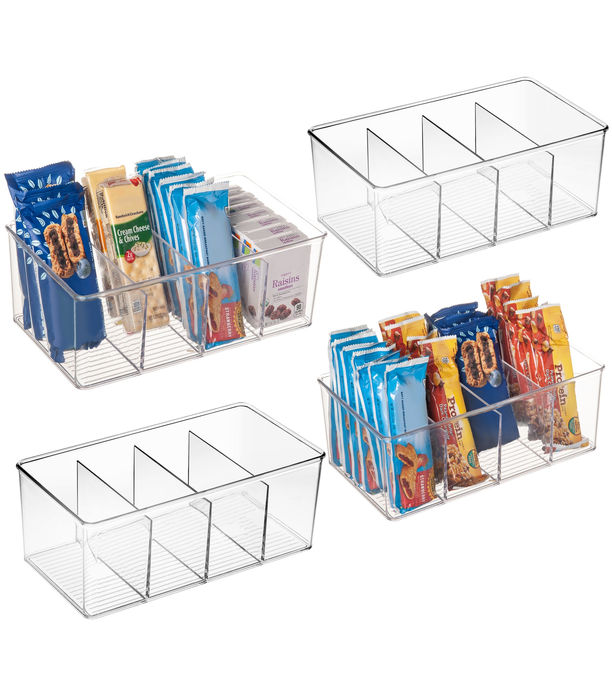 ClearSpace Plastic Storage Bins with Dividers (8 Pack)