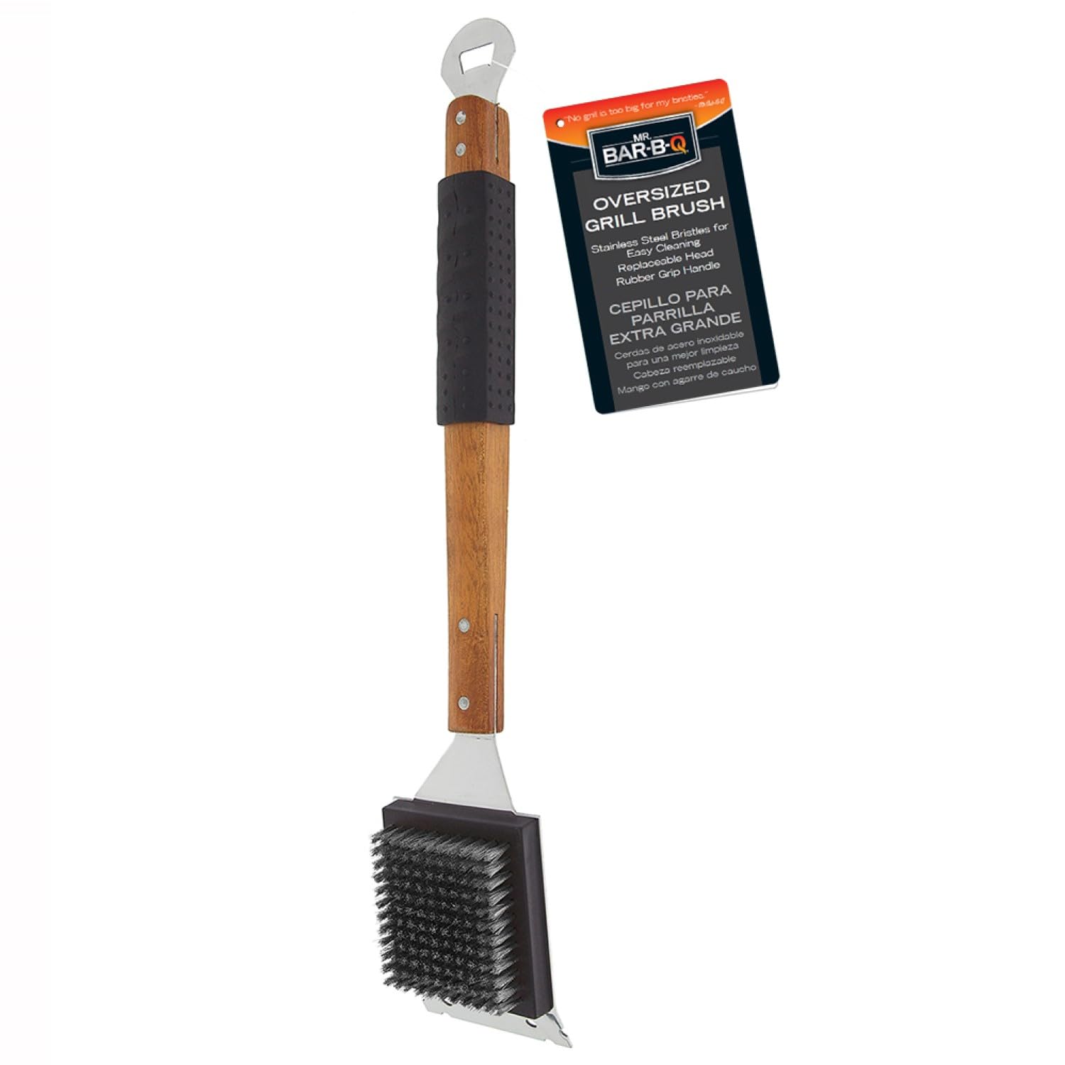 Mr. Bar-B-Q - Oversized Finger/Rubber Grip Grill Brush