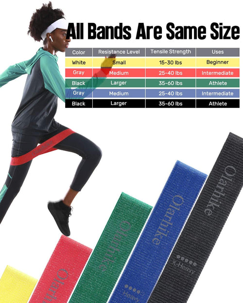 OlarHike Resistance Bands Set for Booty and Glutes, Pack of 5 Bands