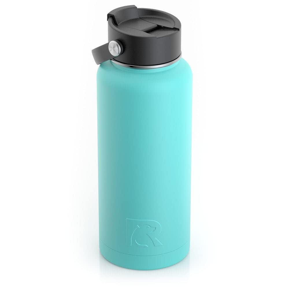 RTIC 32 oz Vacuum Insulated Water Bottle, Metal Stainless Steel Double Wall Insulation, BPA Free Reusable, Leak-Proof Thermos Flask for Hot and Cold Drinks, Travel, Sports, Camping, Teal