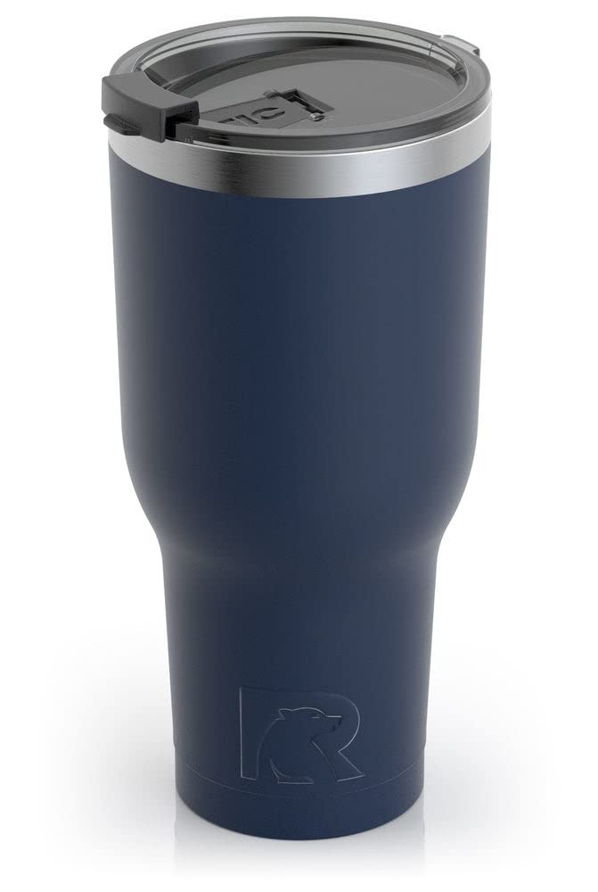 RTIC 40 oz Insulated Tumbler Stainless Steel Coffee Travel Mug with Lid, Spill Proof, Hot Beverage and Cold, Portable Thermal Cup for Car, Camping, Navy