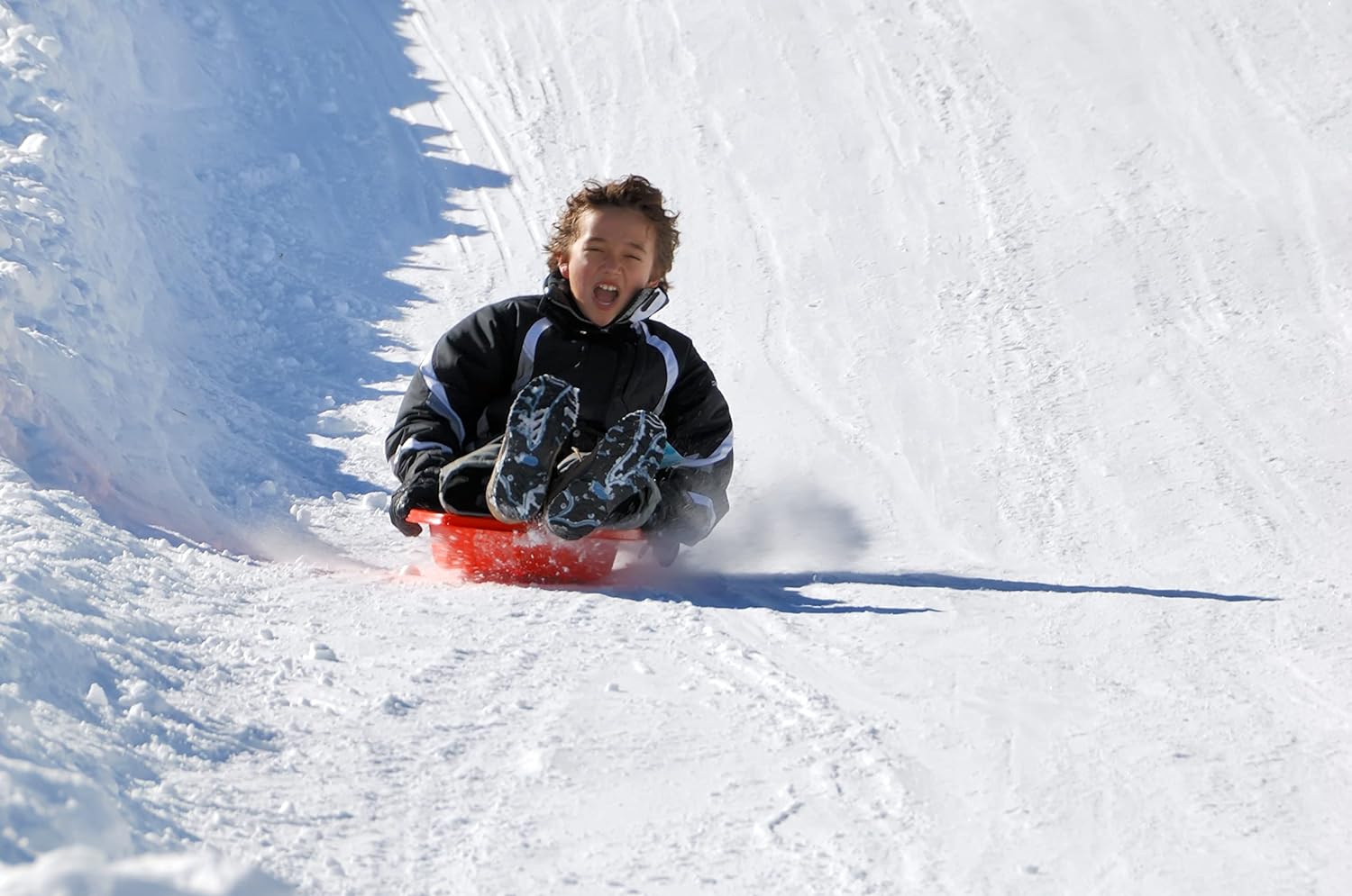 Classic Downhill 35" Toboggan Snow Sleds BLUE