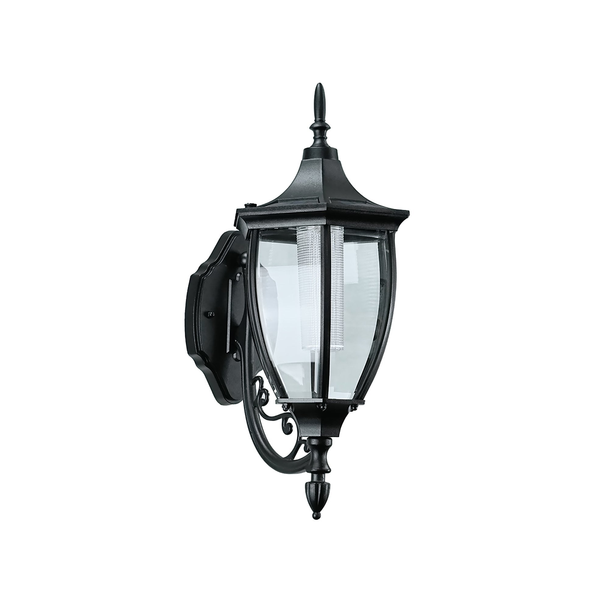 SunRay Cresmont Wall Mount Solar Lantern, Black, No Wiring Needed