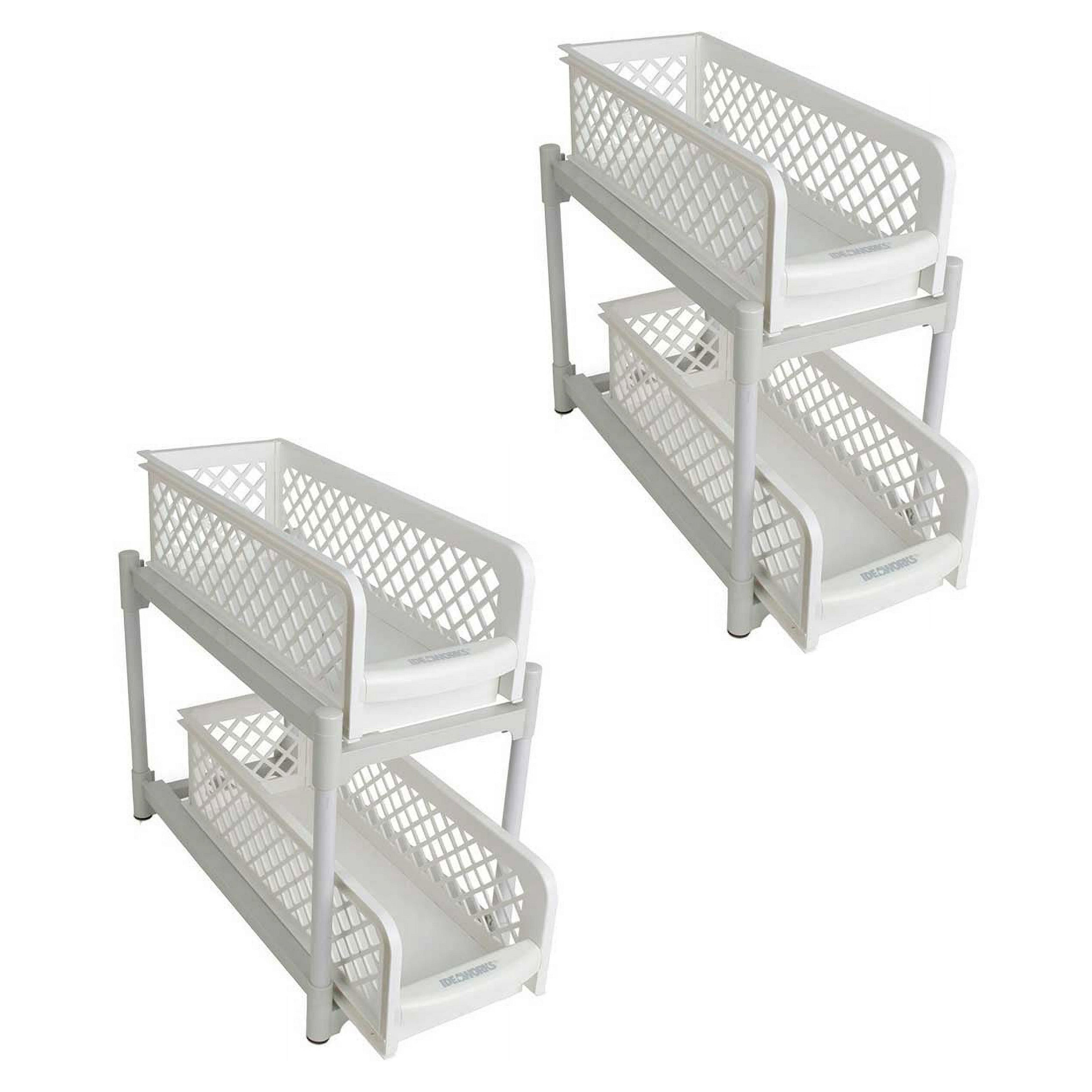 Ideaworks 2-Tier Under Sink Sliding Shelf Cabinet Organizer, 2 Pack