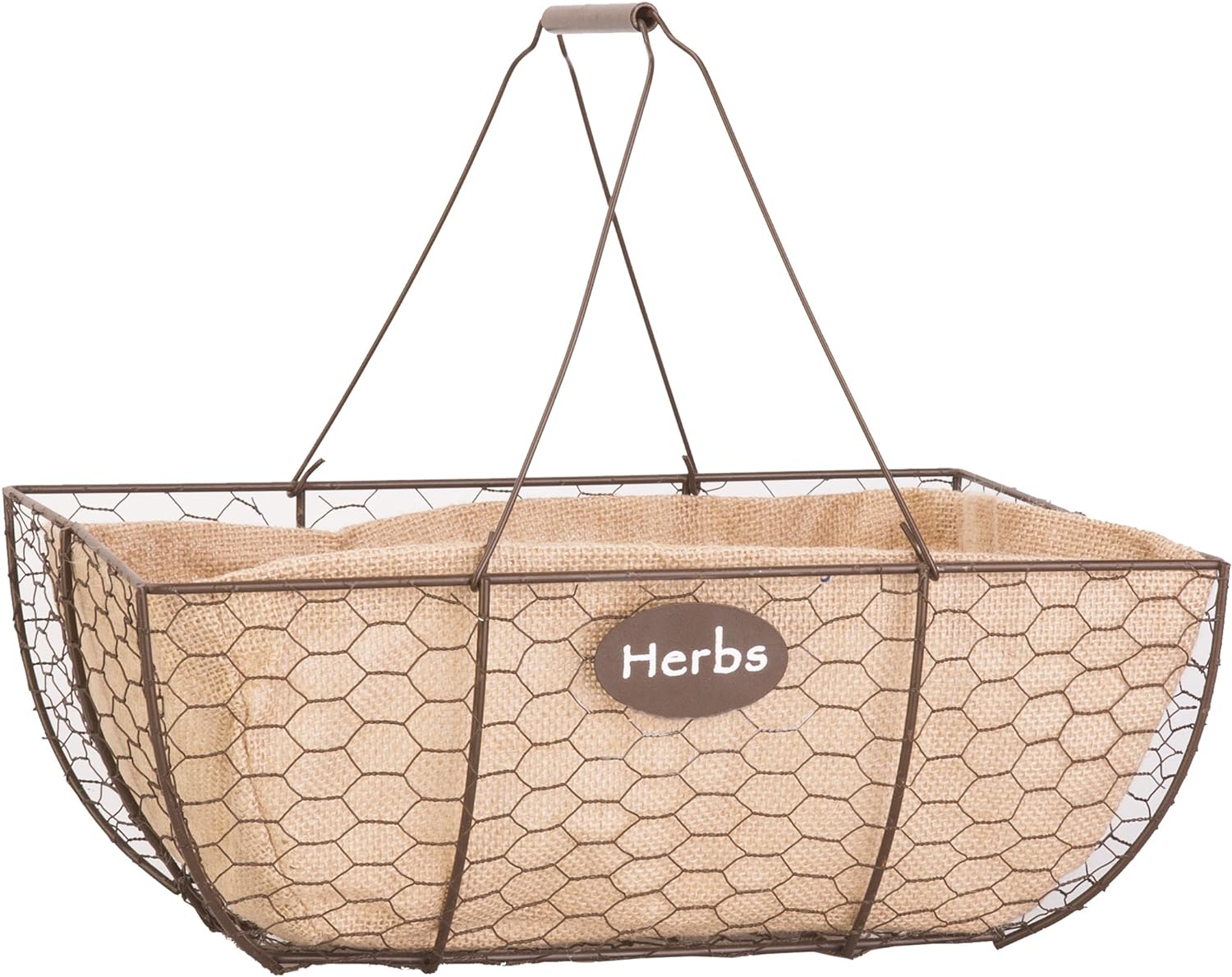 Panacea Rustic Herb Basket with Burlap Liner