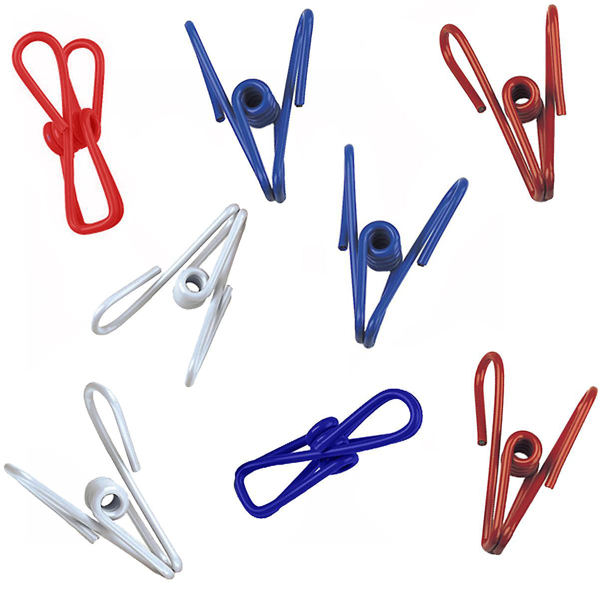 Coghlan's Clothes Clips (8 Pack), Plastic Coated Wire Clothesline Spring Clips