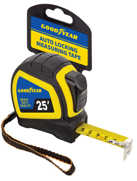 Good Year Auto Locking Measuring Tape 25' Tape Measure