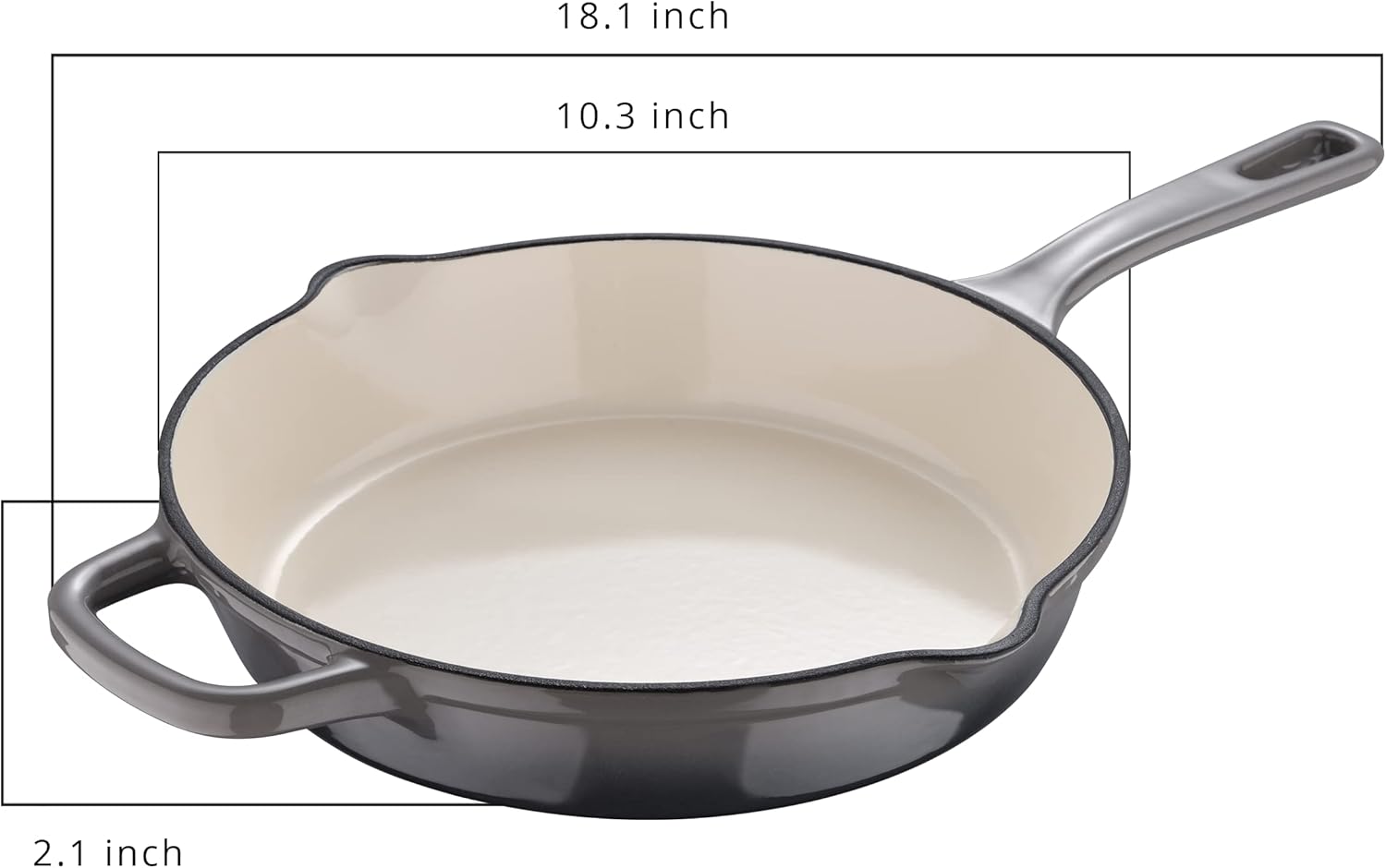 Legacy by MasterPRO - 10" Legacy Enamel Cast Iron Fry Pan, Fog