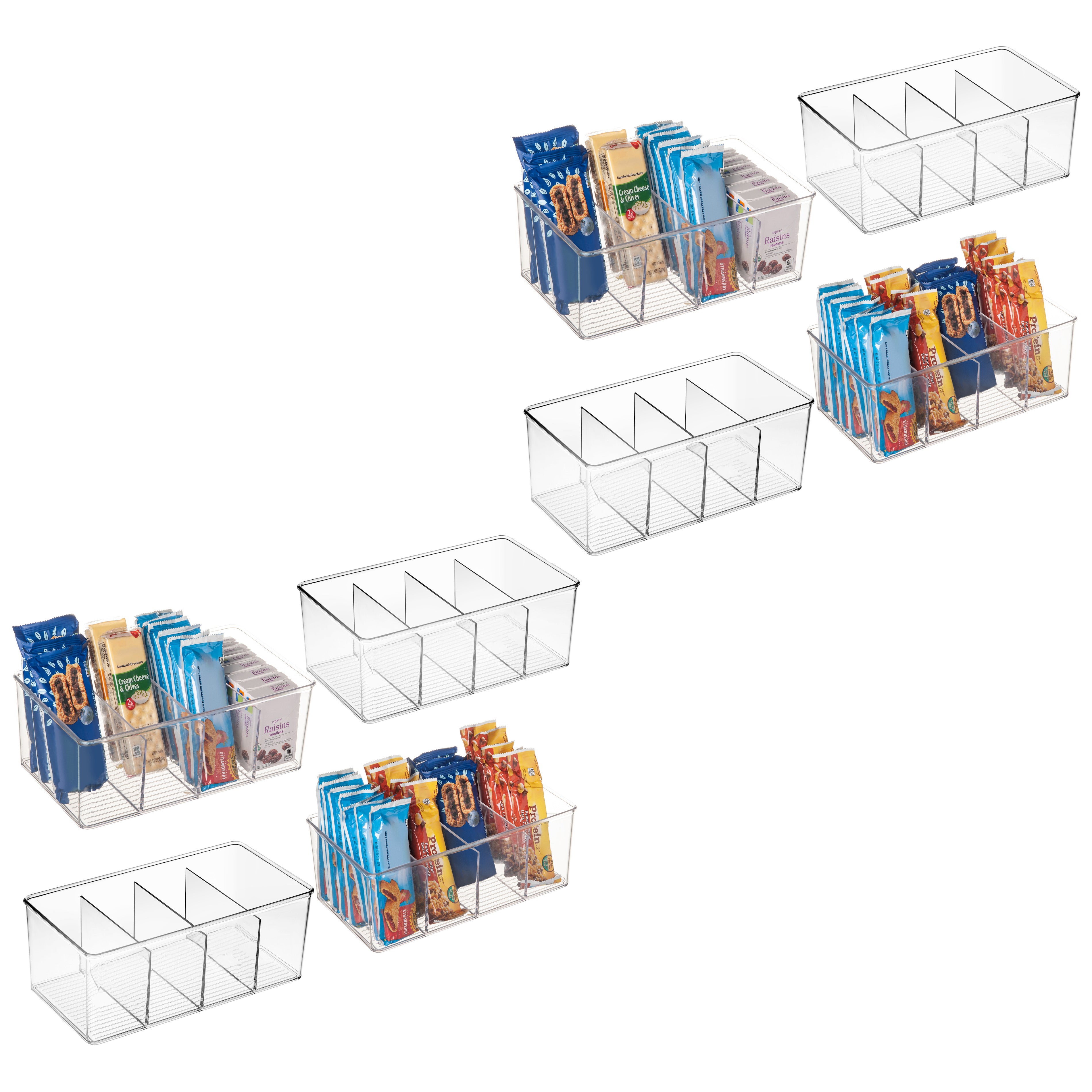 ClearSpace Plastic Storage Bins with Dividers (8 Pack)