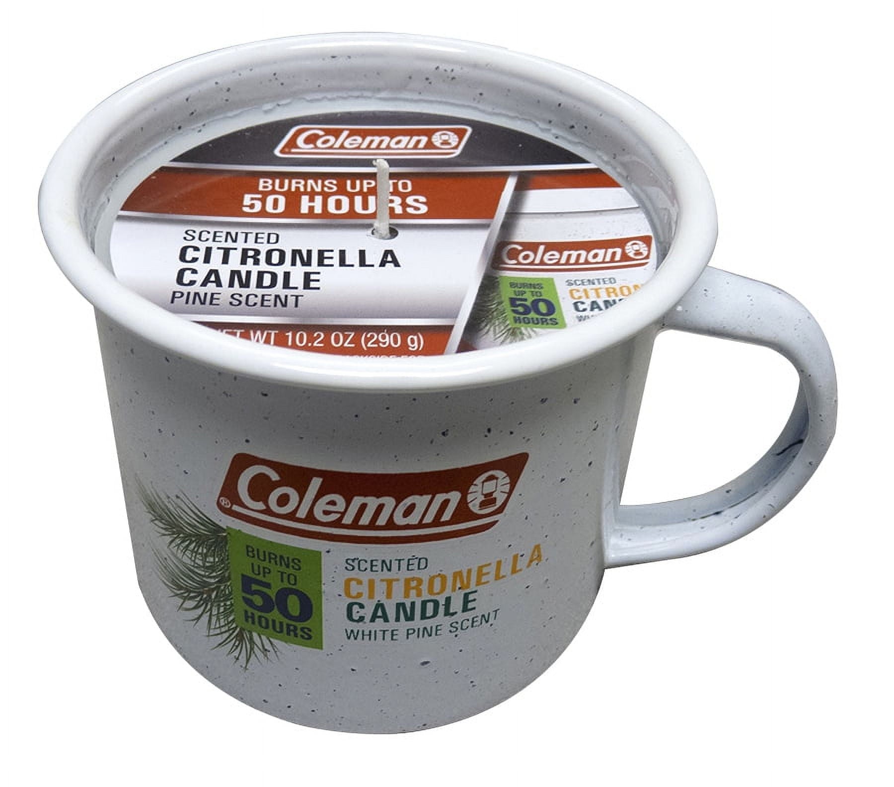 Coleman Scented Outdoor Citronella Candle in Tin Mug Up to 50h Burn Time, 6 Pack