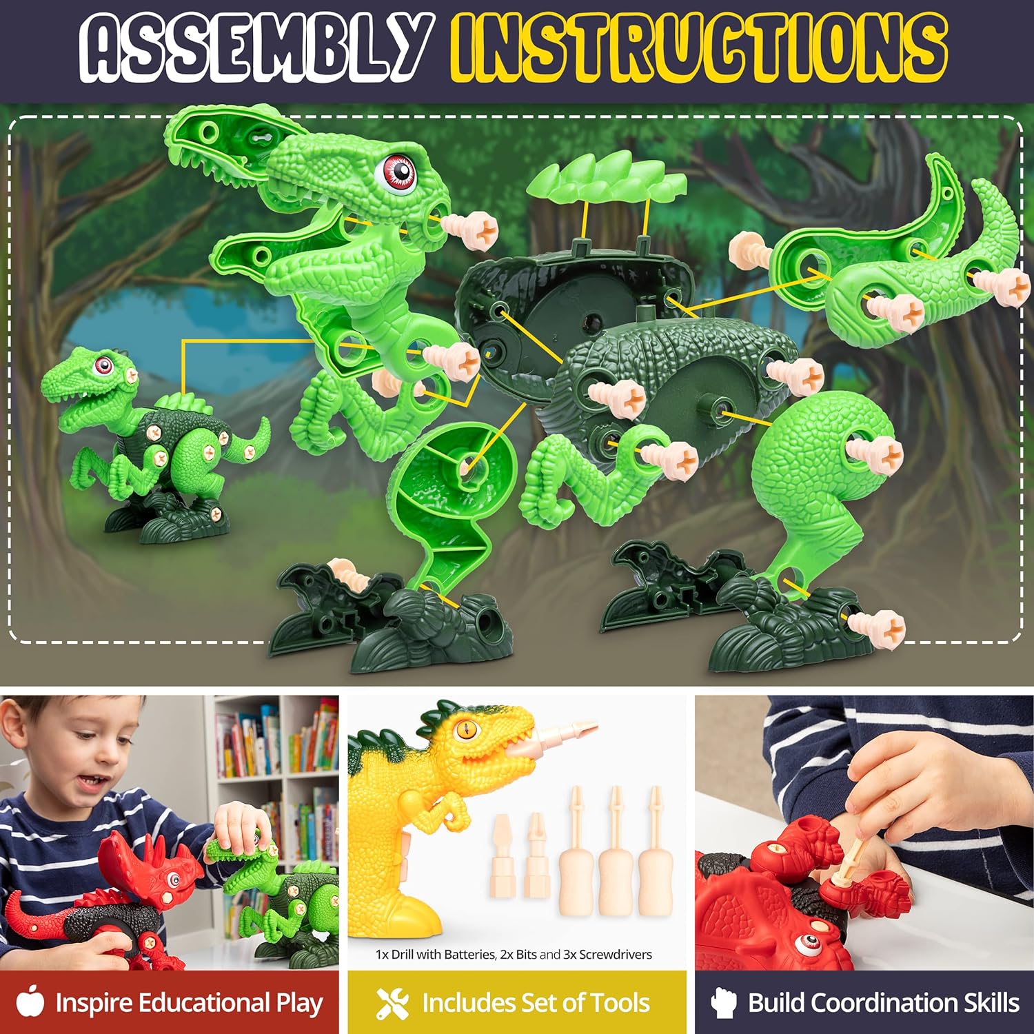 Lessex Toys Take Apart Dinosaur Set