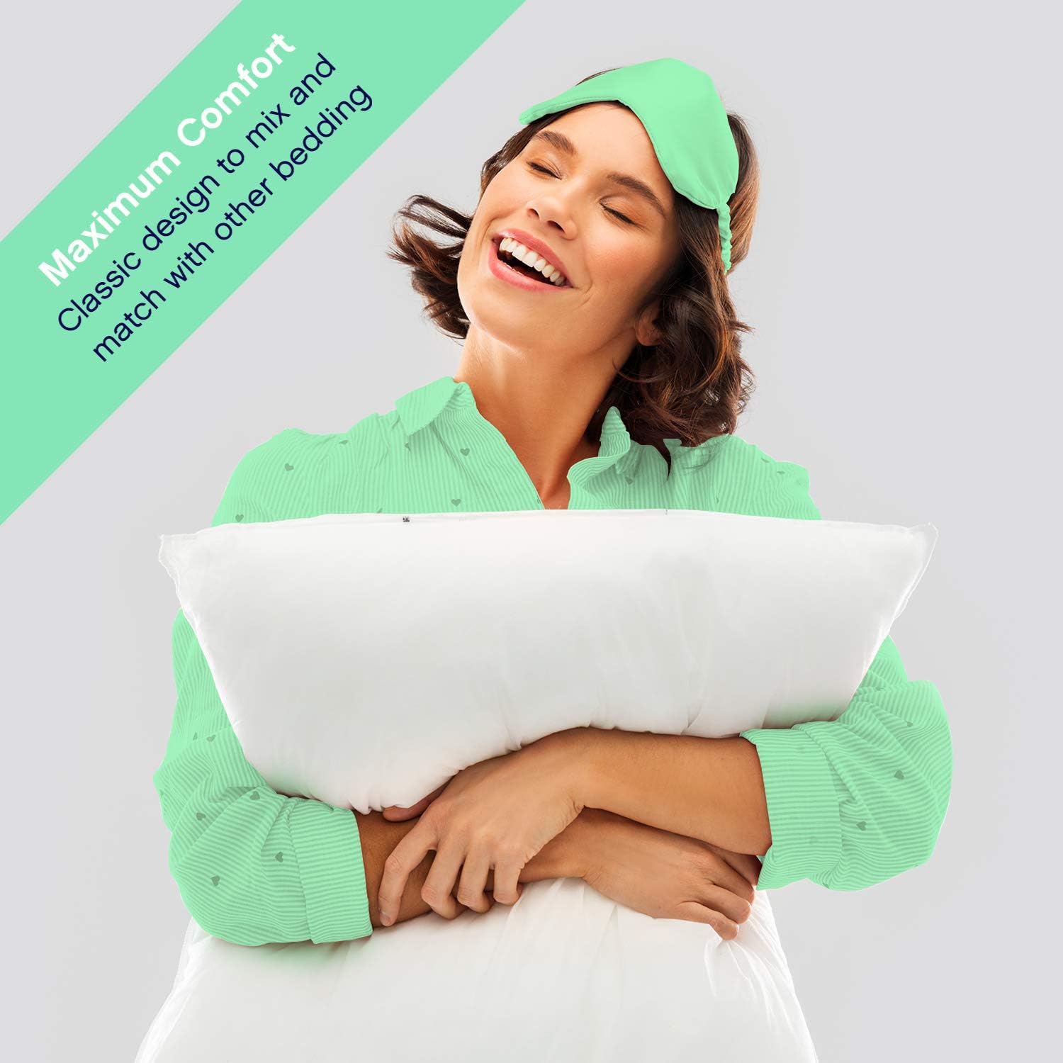 Celeep Microfiber Filled King Size Pillow, Set of 2