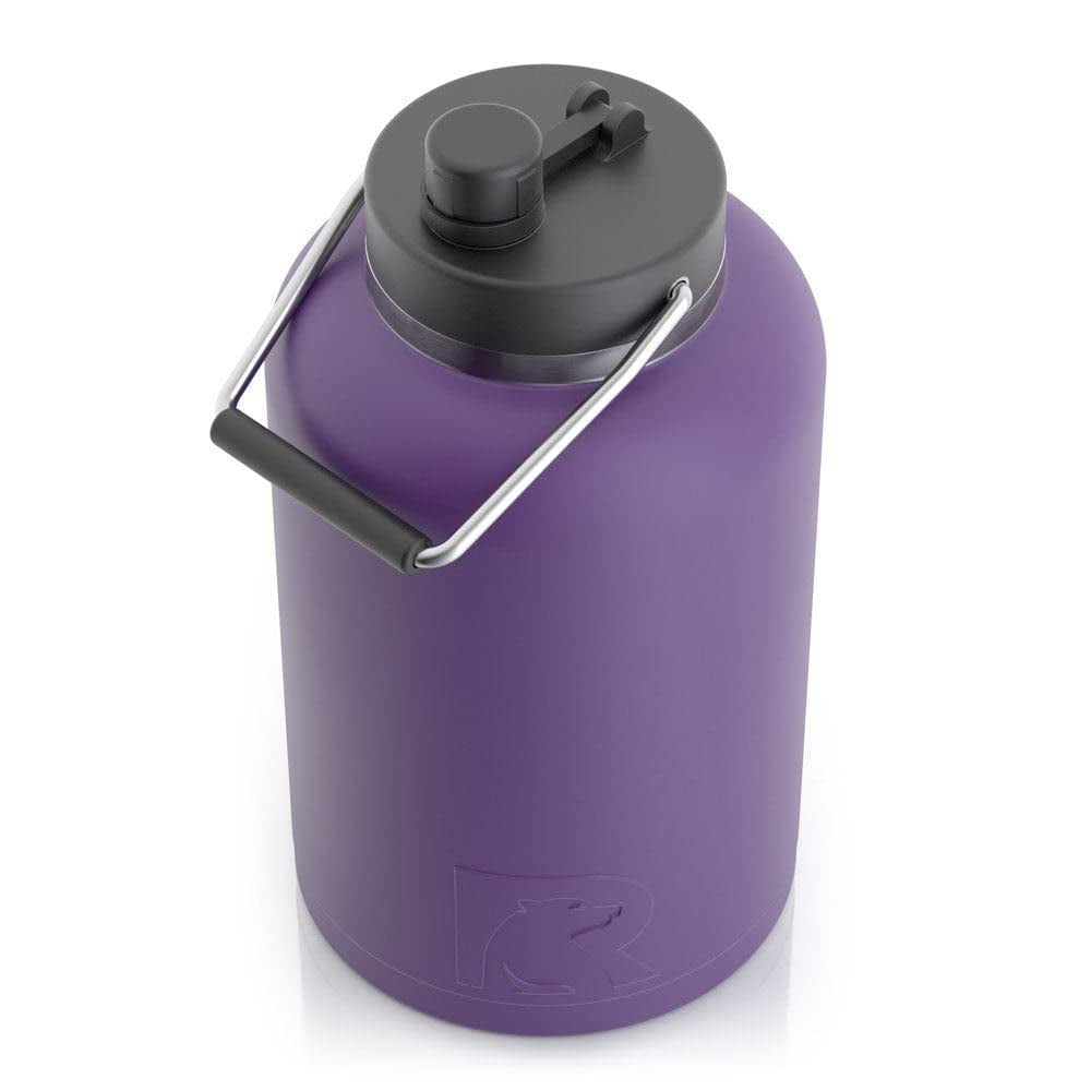 RTIC 1 Gallon Vacuum Insulated Stainless Steel Water Bottle with Handle, Majestic Purple