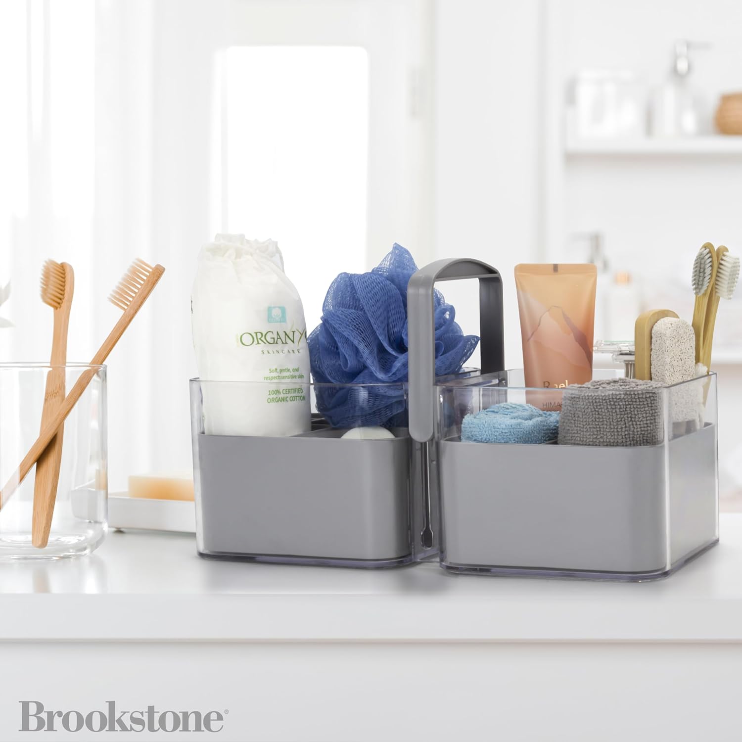 Brookstone Portable Shower Caddy with Handle