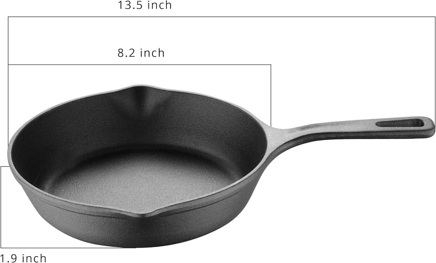 BBQ by MasterPRO - Pre Seasoned Cast Iron Fry Pan, 8 Inch