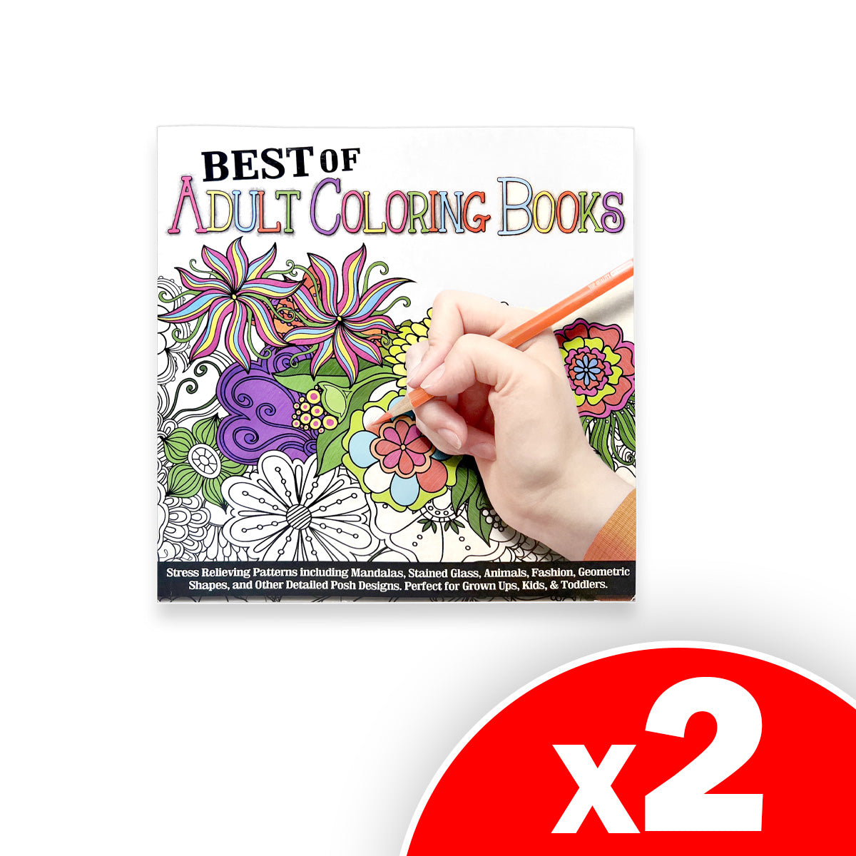 Best of Adult Coloring Books - 33 Designs, 2 Pack