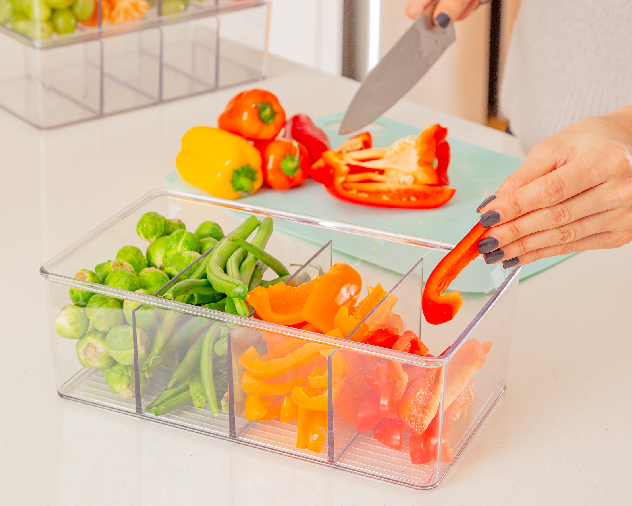 ClearSpace Plastic Pantry Organization and Storage Bins with Dividers (4 Pack)