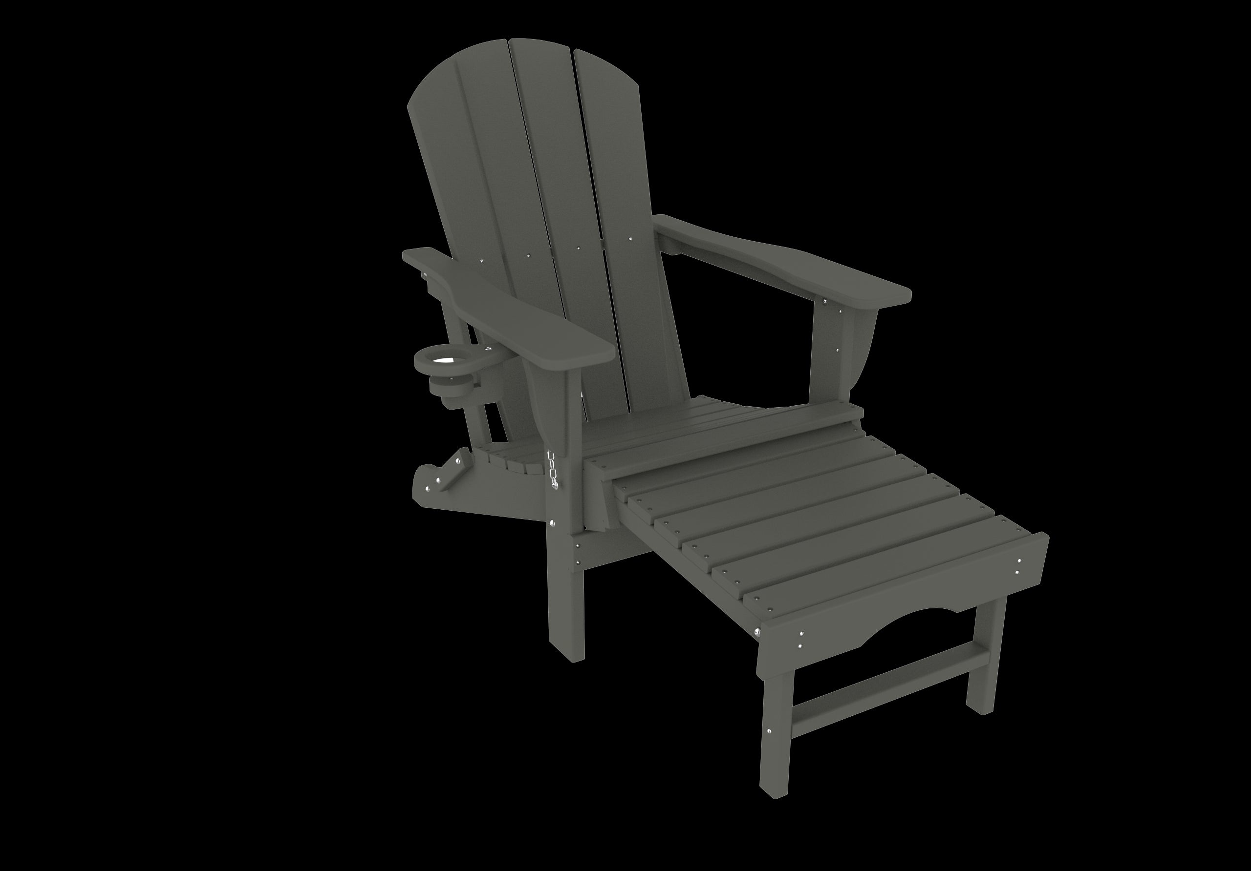 Trappers Peak All-Weather Folding Adirondack Chair w/ Footrest-HDPE