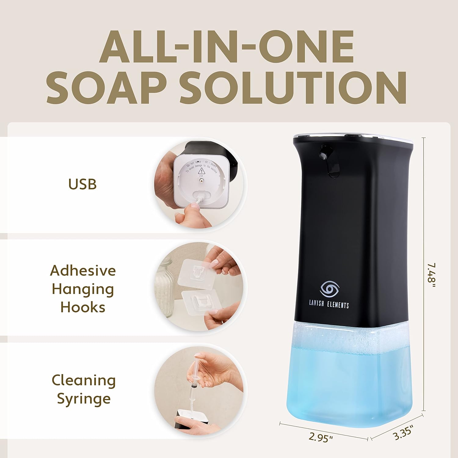 Leebeez Touchless Rechargeable Automatic Soap Dispenser