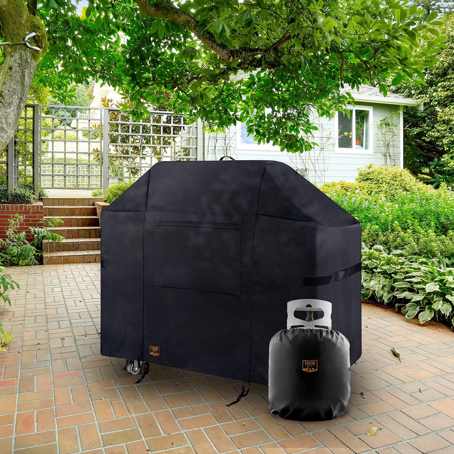 Yukon Glory Barbecue Grill Cover for Weber Spirit II 300 & Spirit 200 Series. The Heavy Duty BBQ Cover is 27 W x 52 L x 57 H & Protects Your Grill from Outside Elements (with Side Mount Controls)