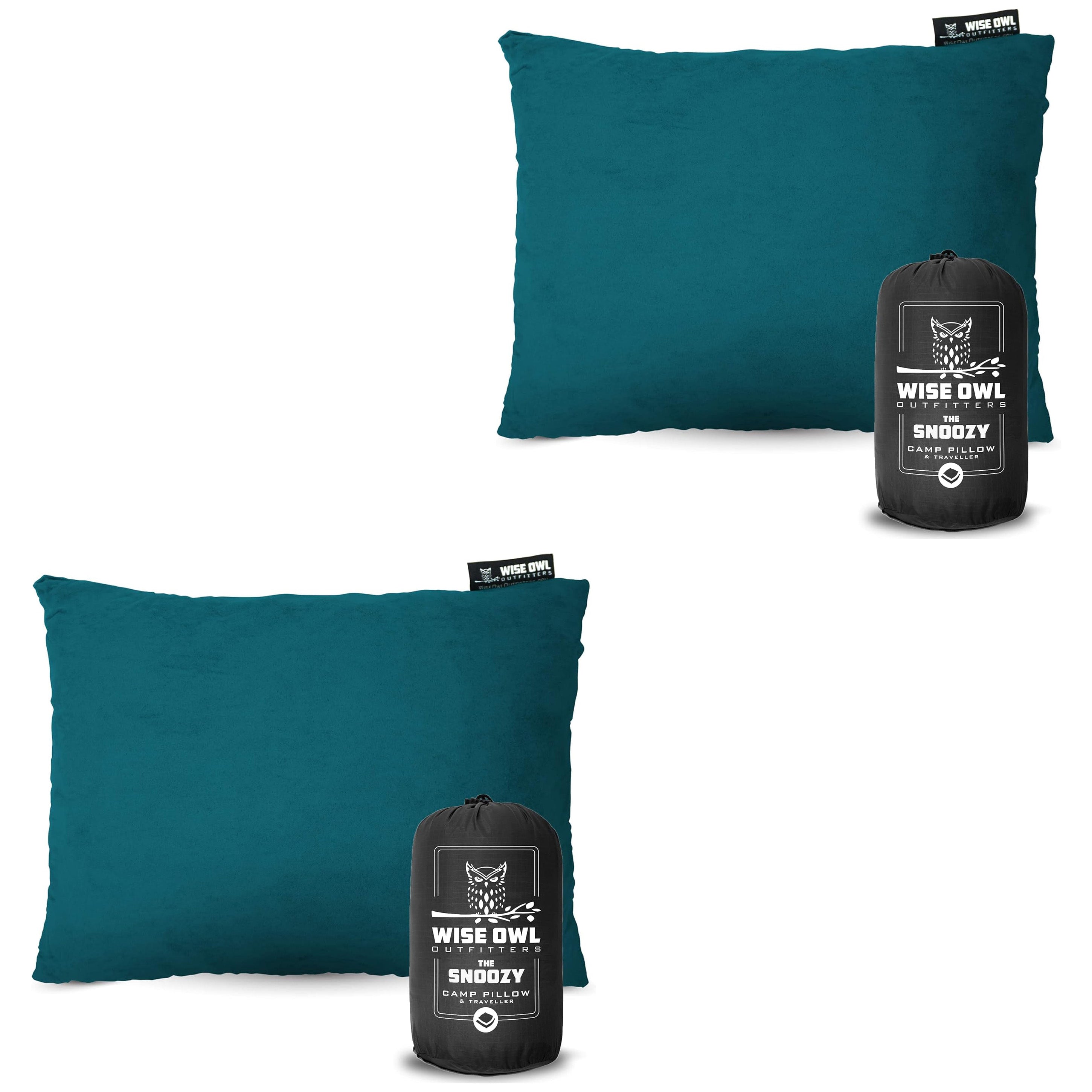 Wise Owl Outfitters Medium Green Travel Pillow, 2 Pack