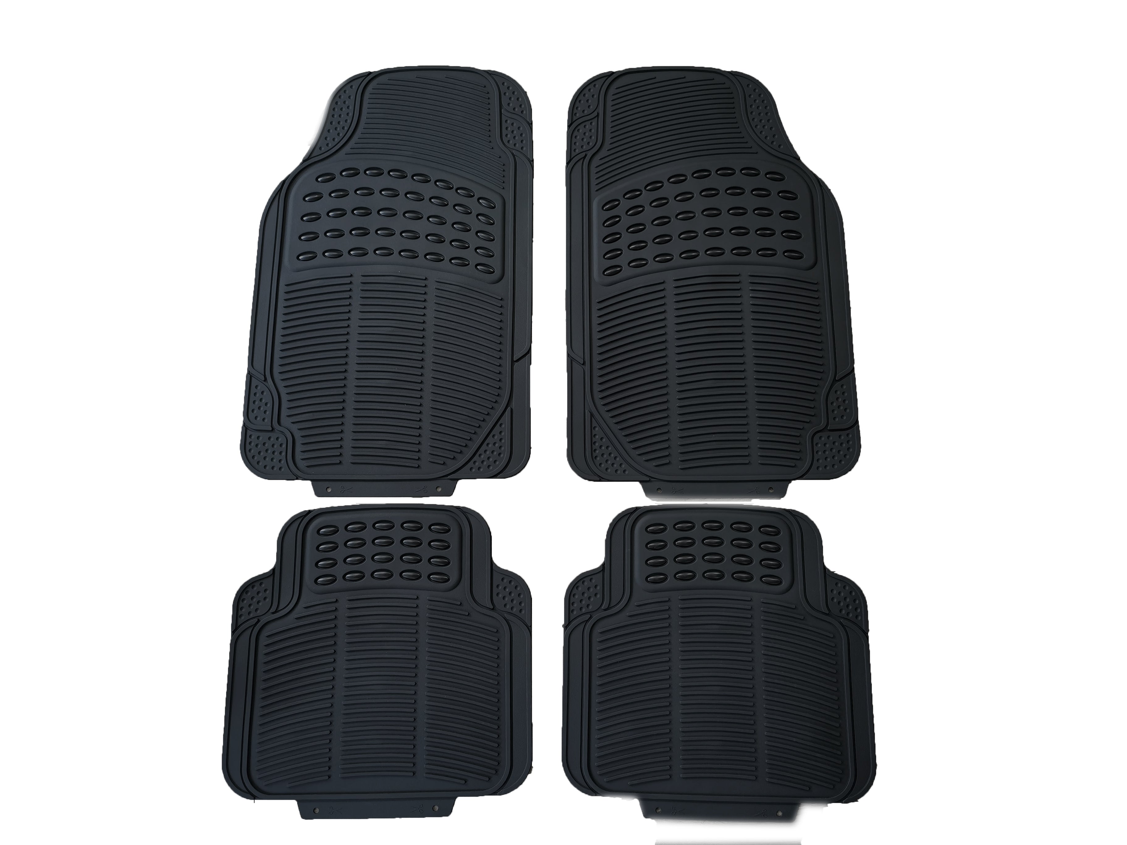 Route Auto Automotive Floor Mats - Heavy-Duty Rubber, Universal Fit Full Set, ClimaProof, Trimmable