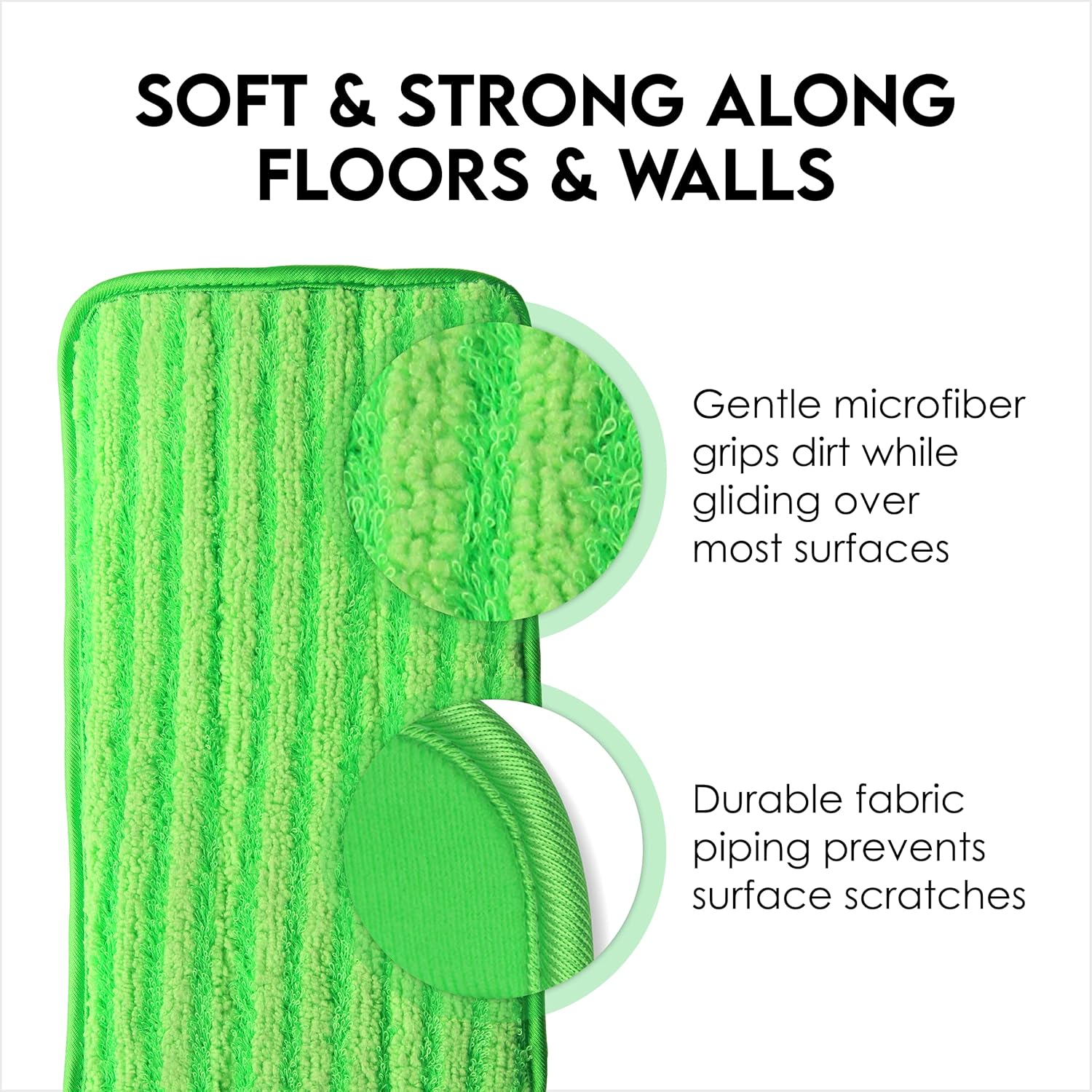 Turbo Microfiber Reusable Washable Mop Pads, 4 Pack