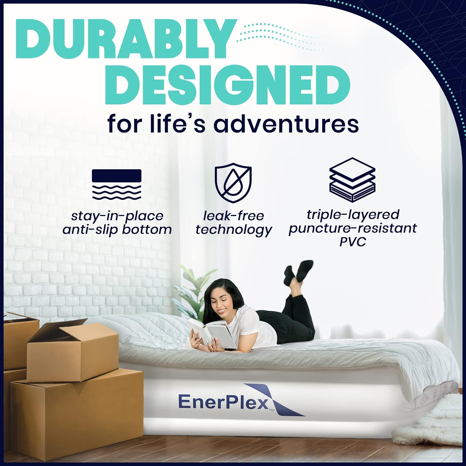 EnerPlex 13" Air Mattress with Built-in Pump